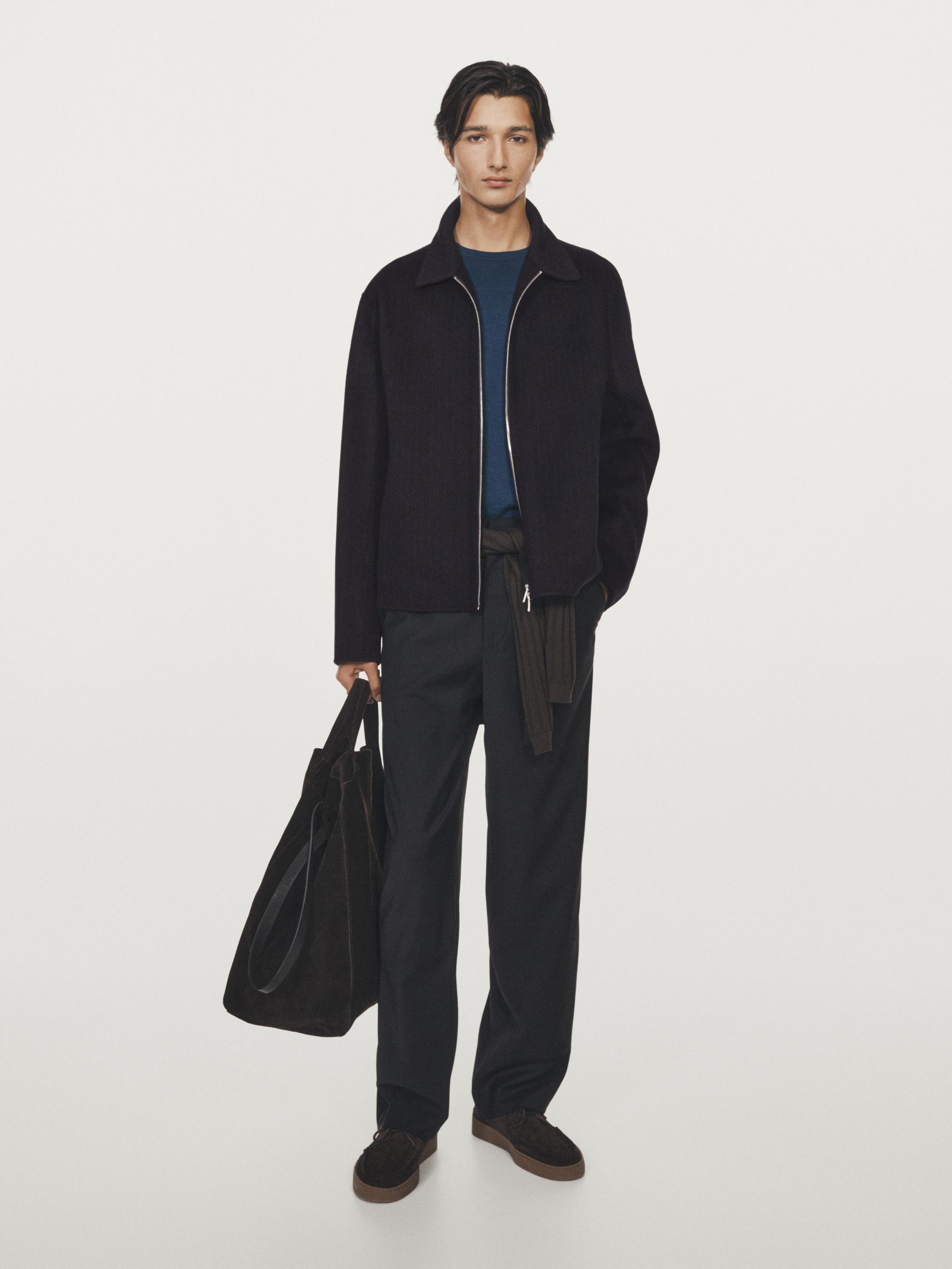 Pinstripe wool blend jacket