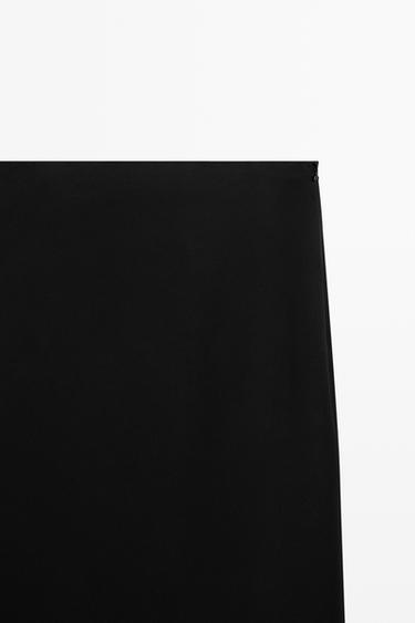 Straight double-cut midi skirt — BLACK 9