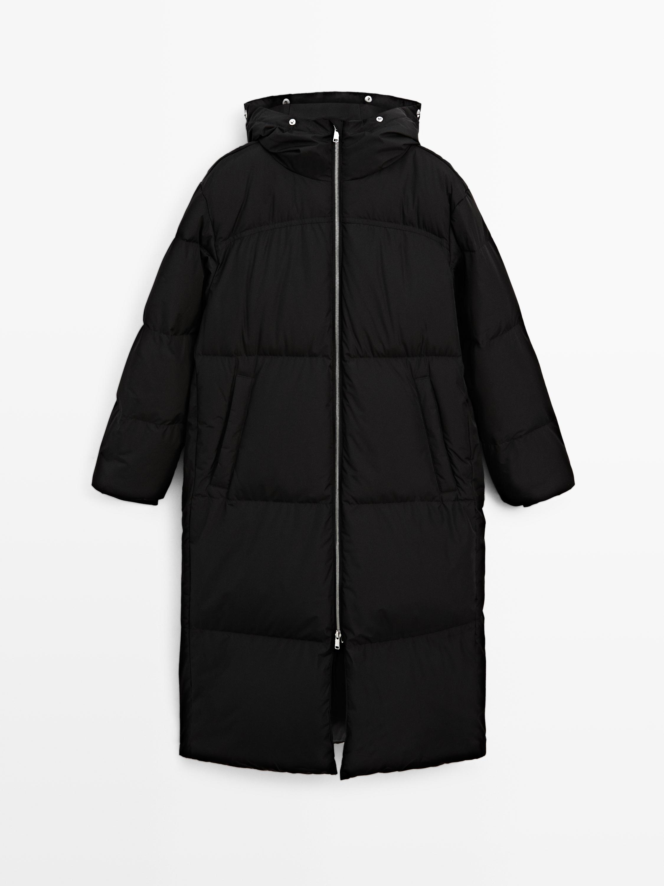 Manteau long matelassé déperlant