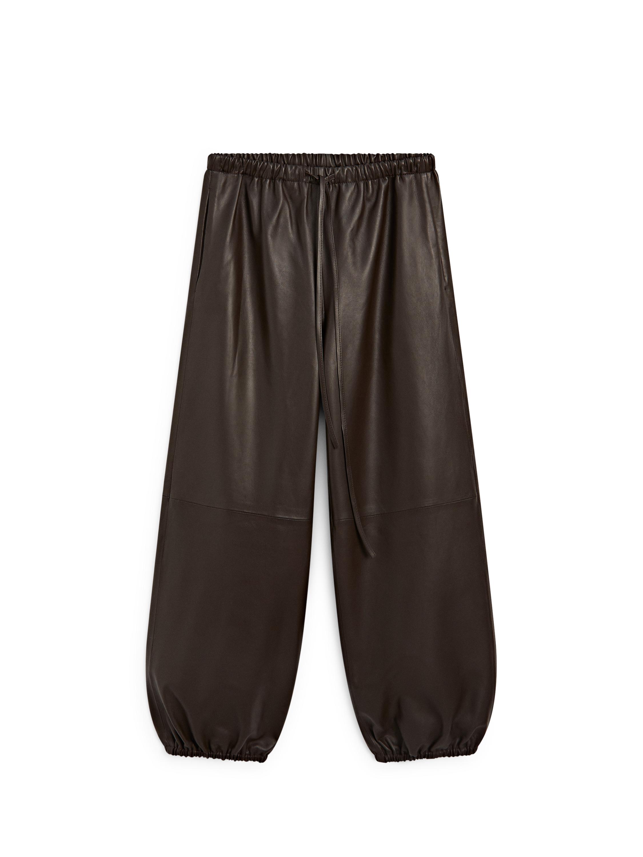 Napa deri şalvar pantolon