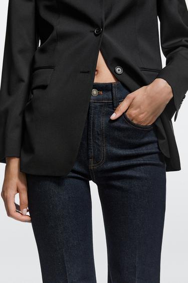 High-waist skinny flare jeans — DARK BLUE 3