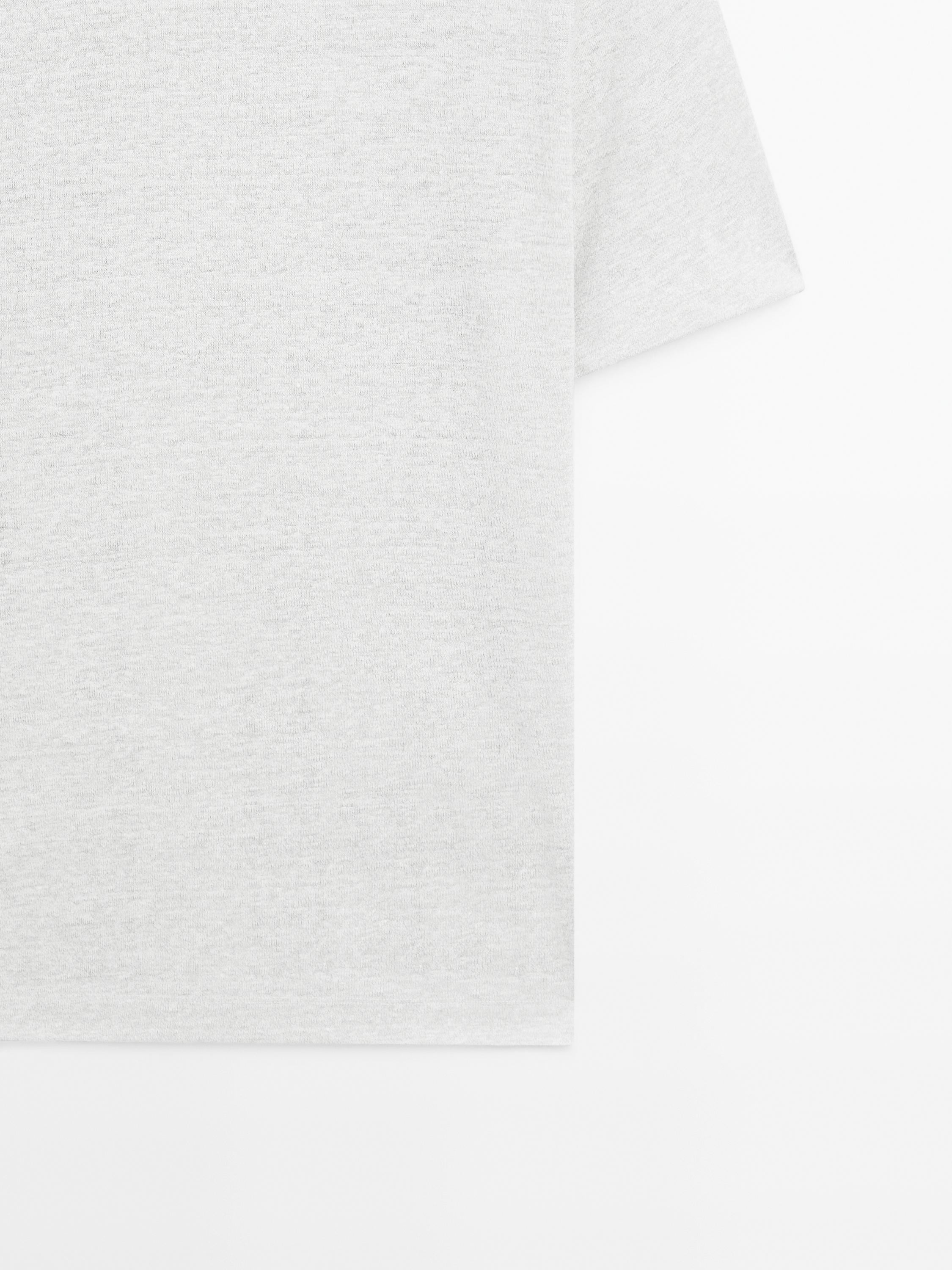 Camiseta punto contraste mezcla lino