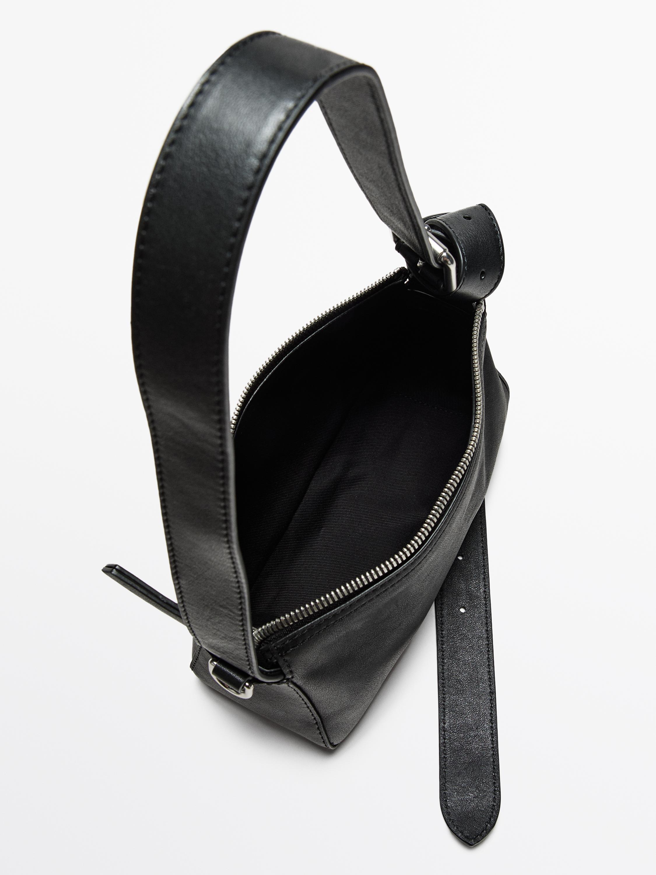 Small nappa leather bag with buckle