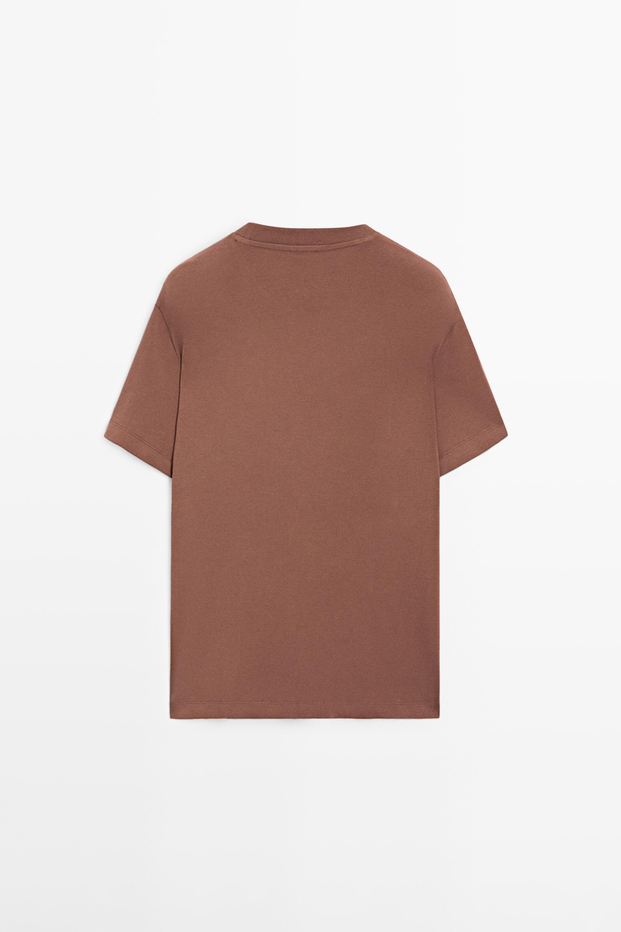 100% cotton short sleeve T-shirt — TERRA-COTTA