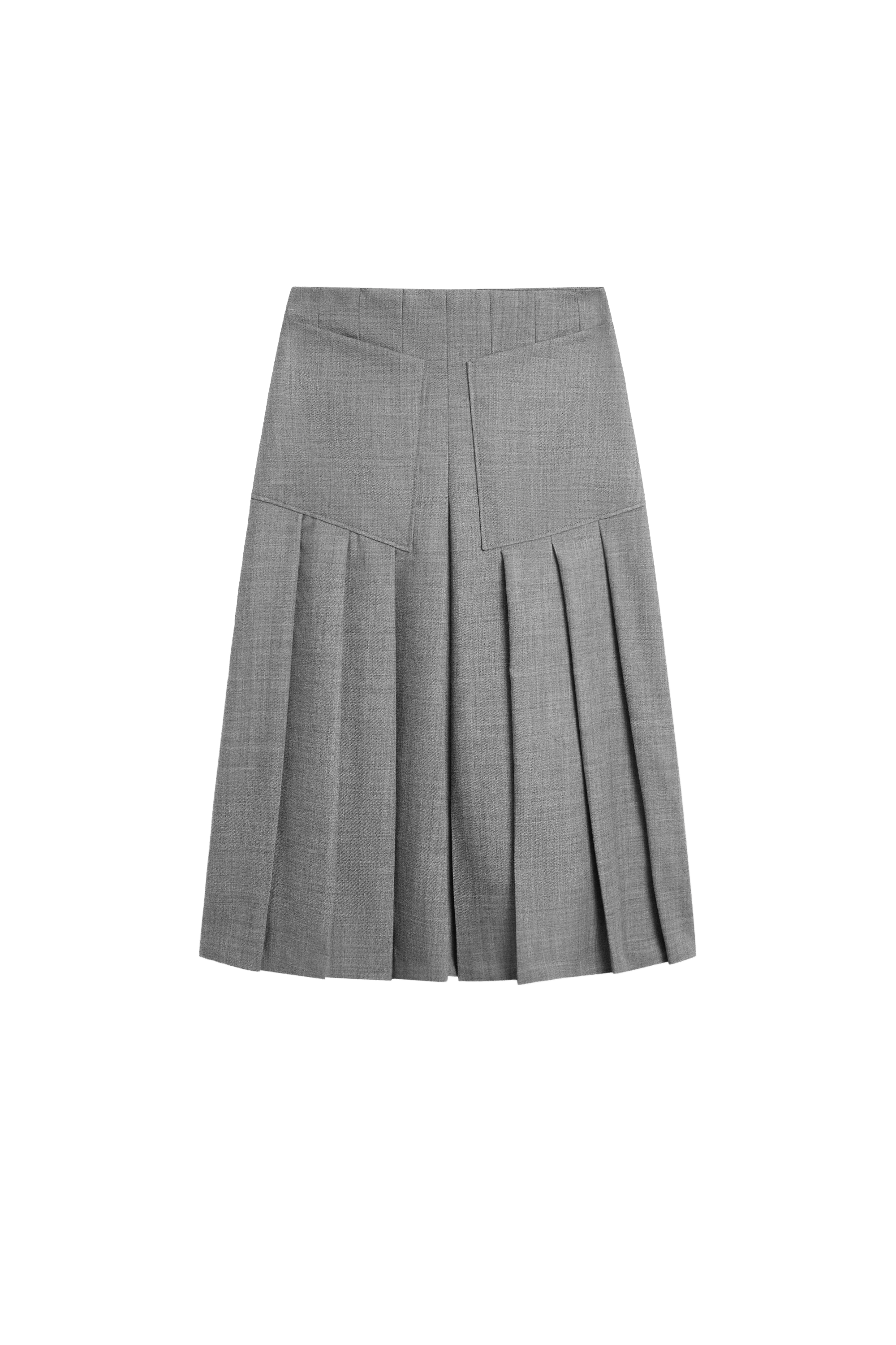 Massimo Dutti Cep detaylı pilili midi etek görsel 7