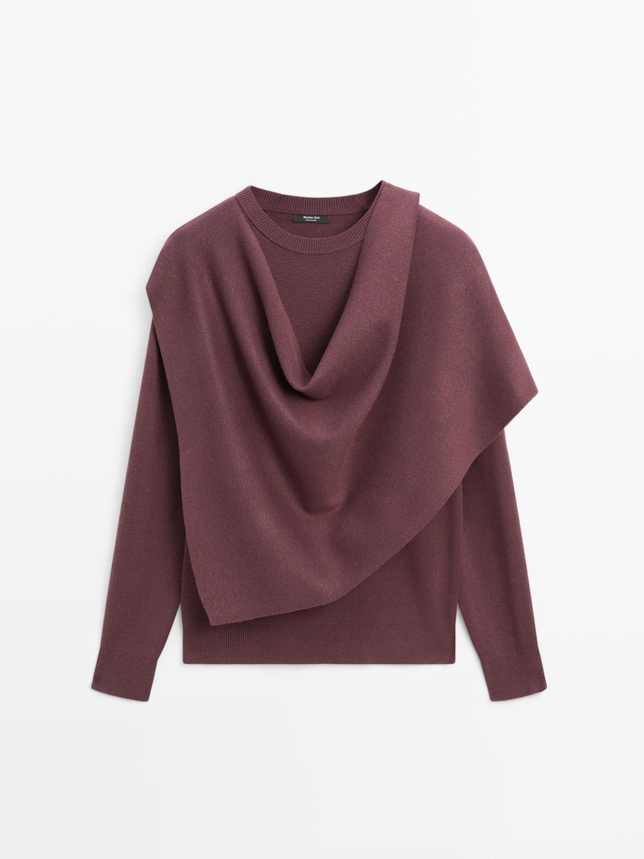 سويتر محاك مفصل بوشاح