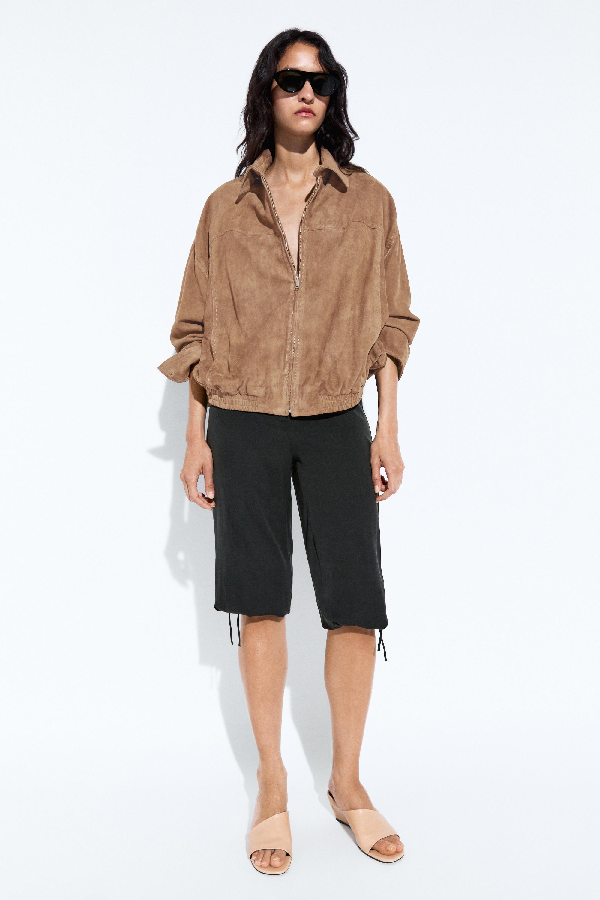 Suede bomber jacket