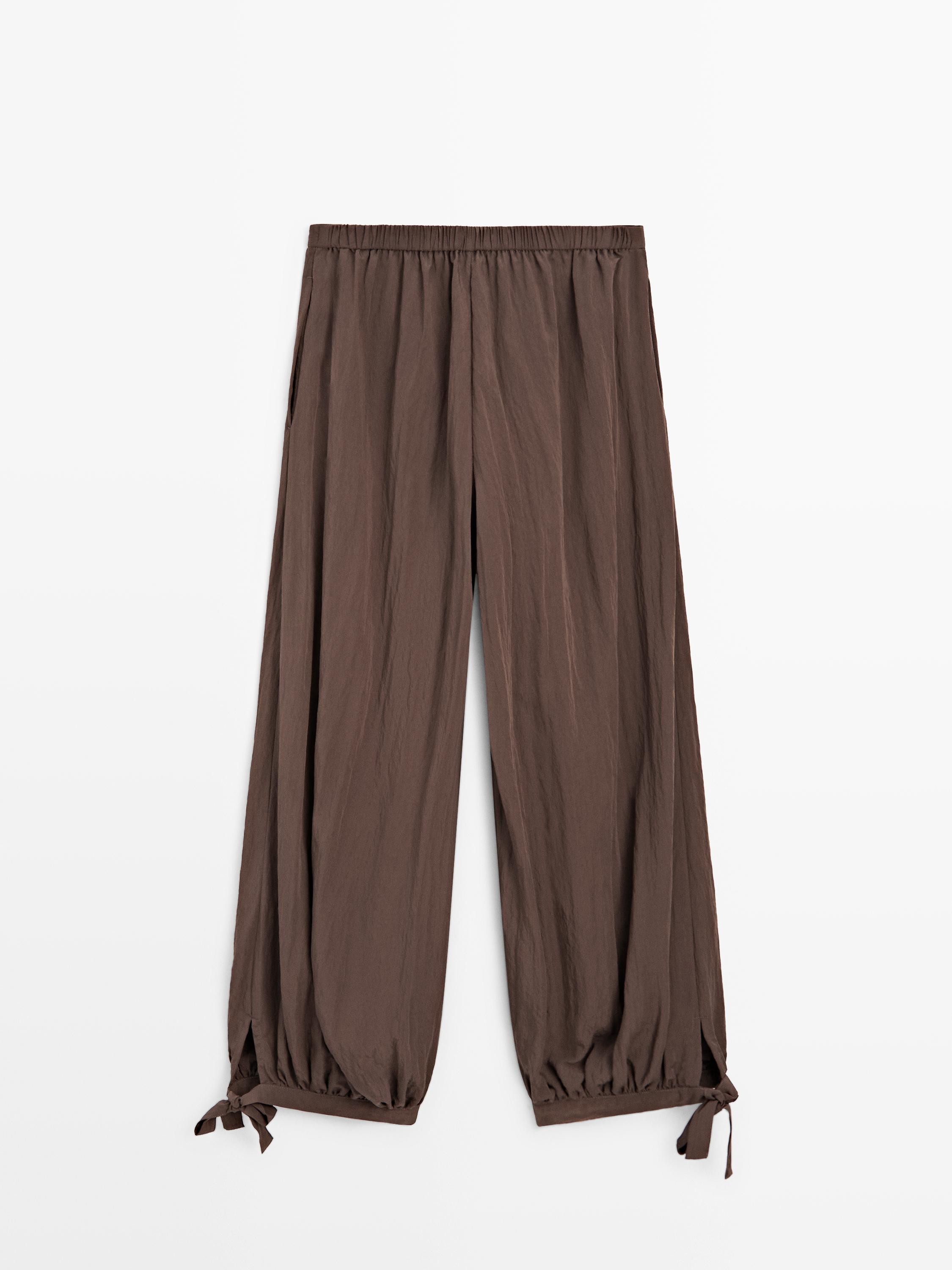 flowing draped pants — MOLE BROWN
