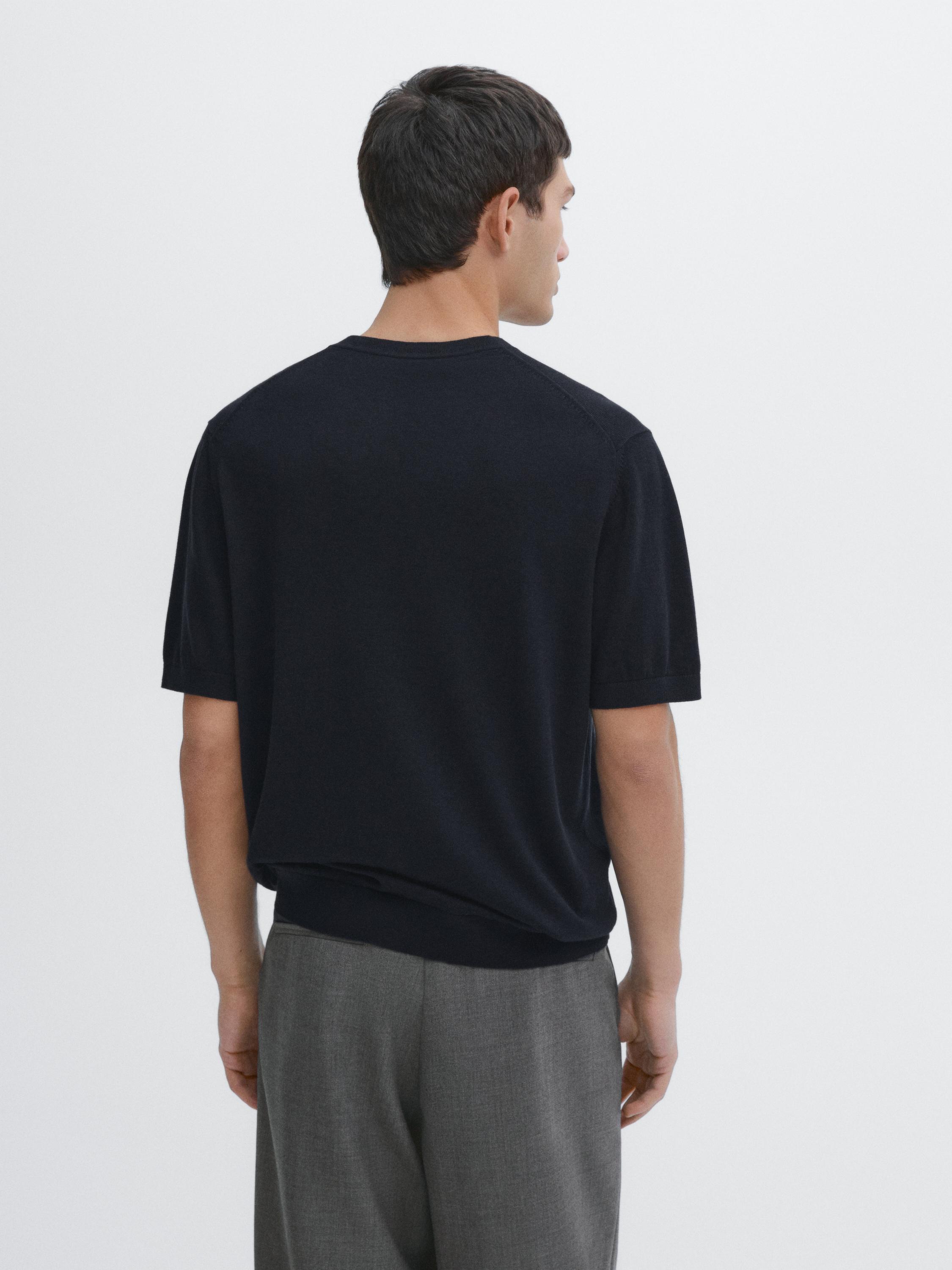 Crew neck cotton blend T-shirt