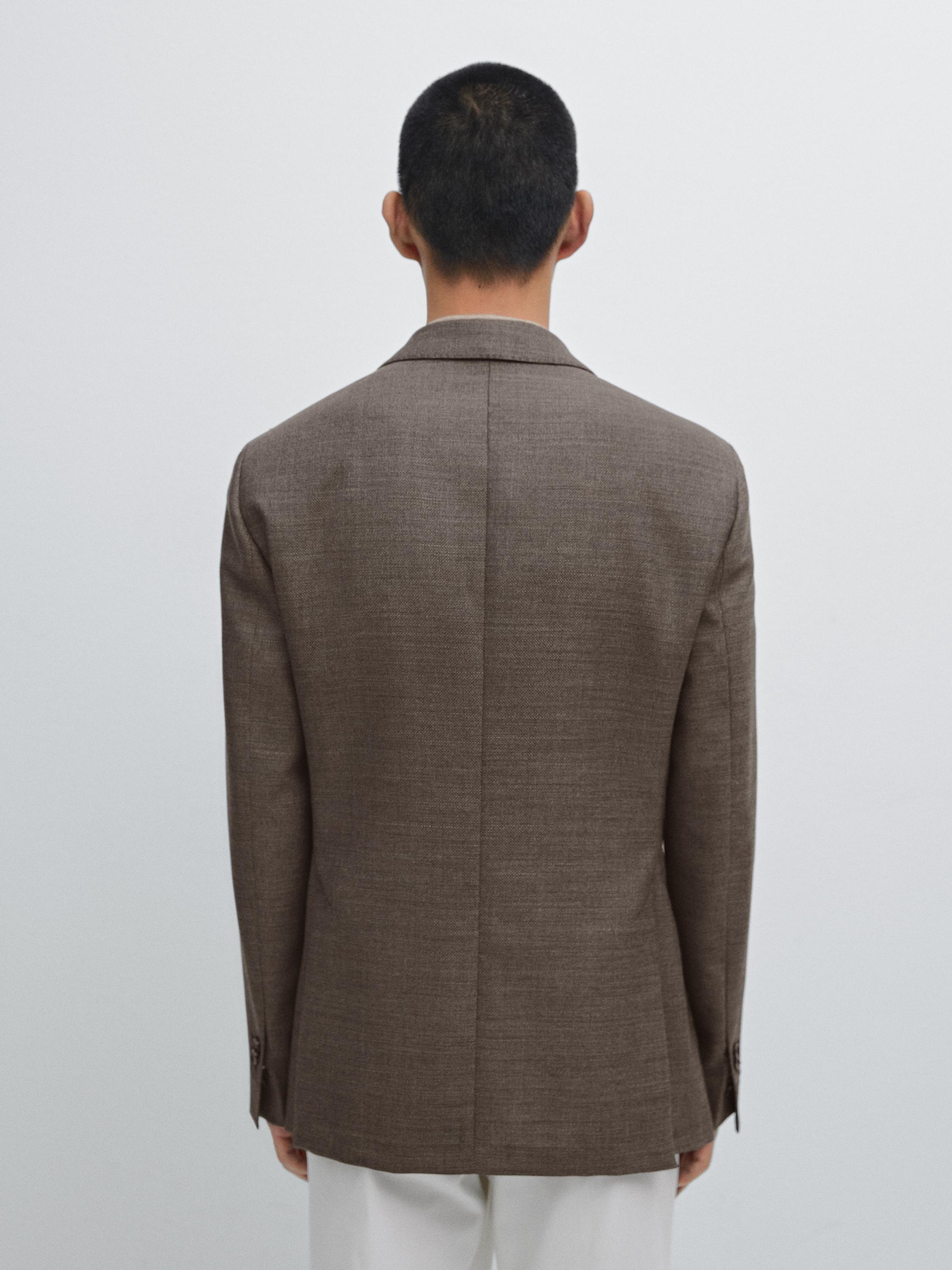 100% wool textured blazer