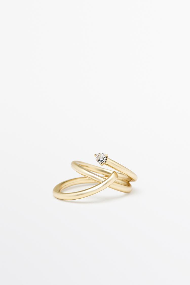 Wide shimmery volume ring — GOLDEN
