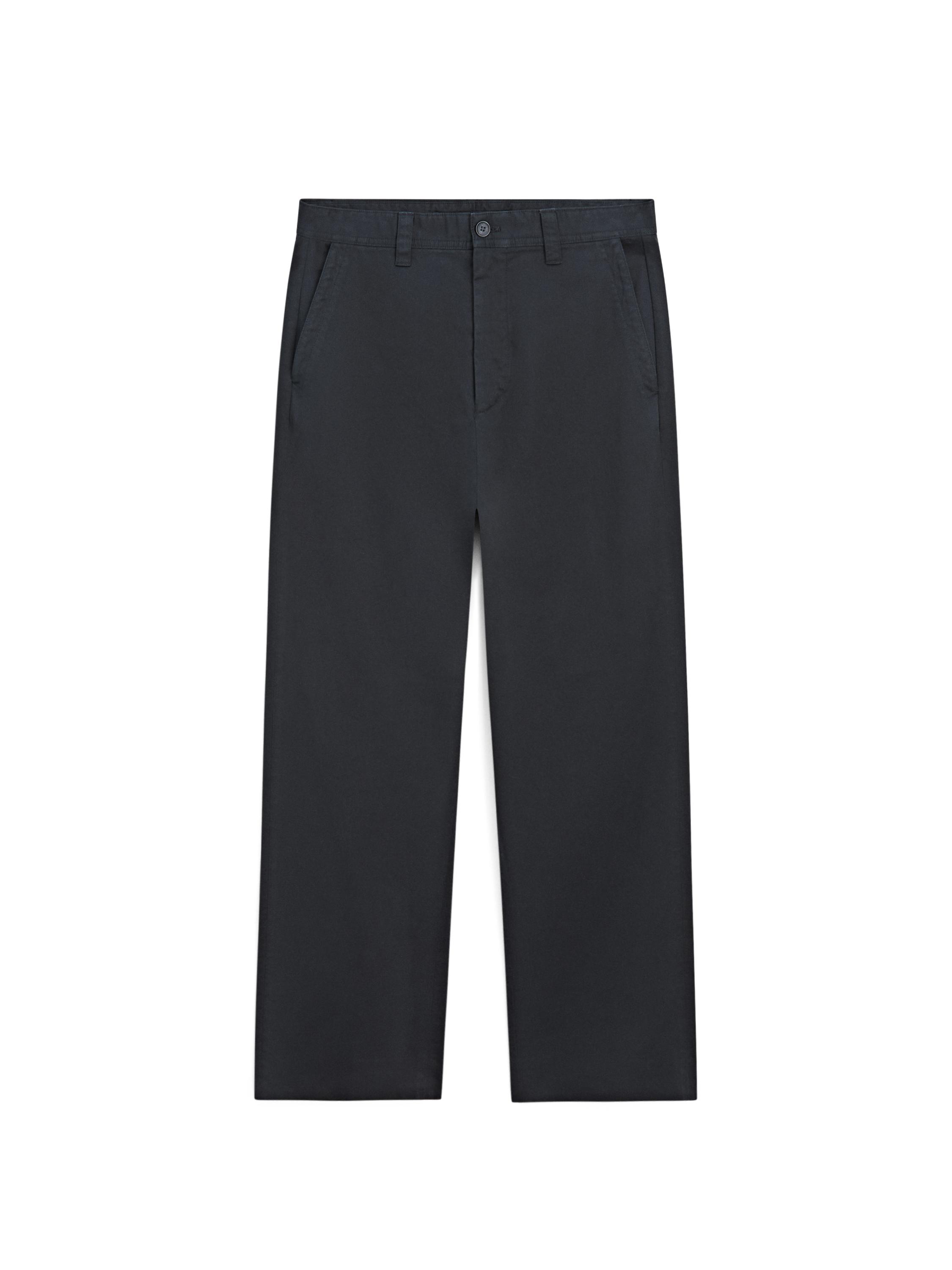 Relaxed fit cotton trousers — NAVY BLUE