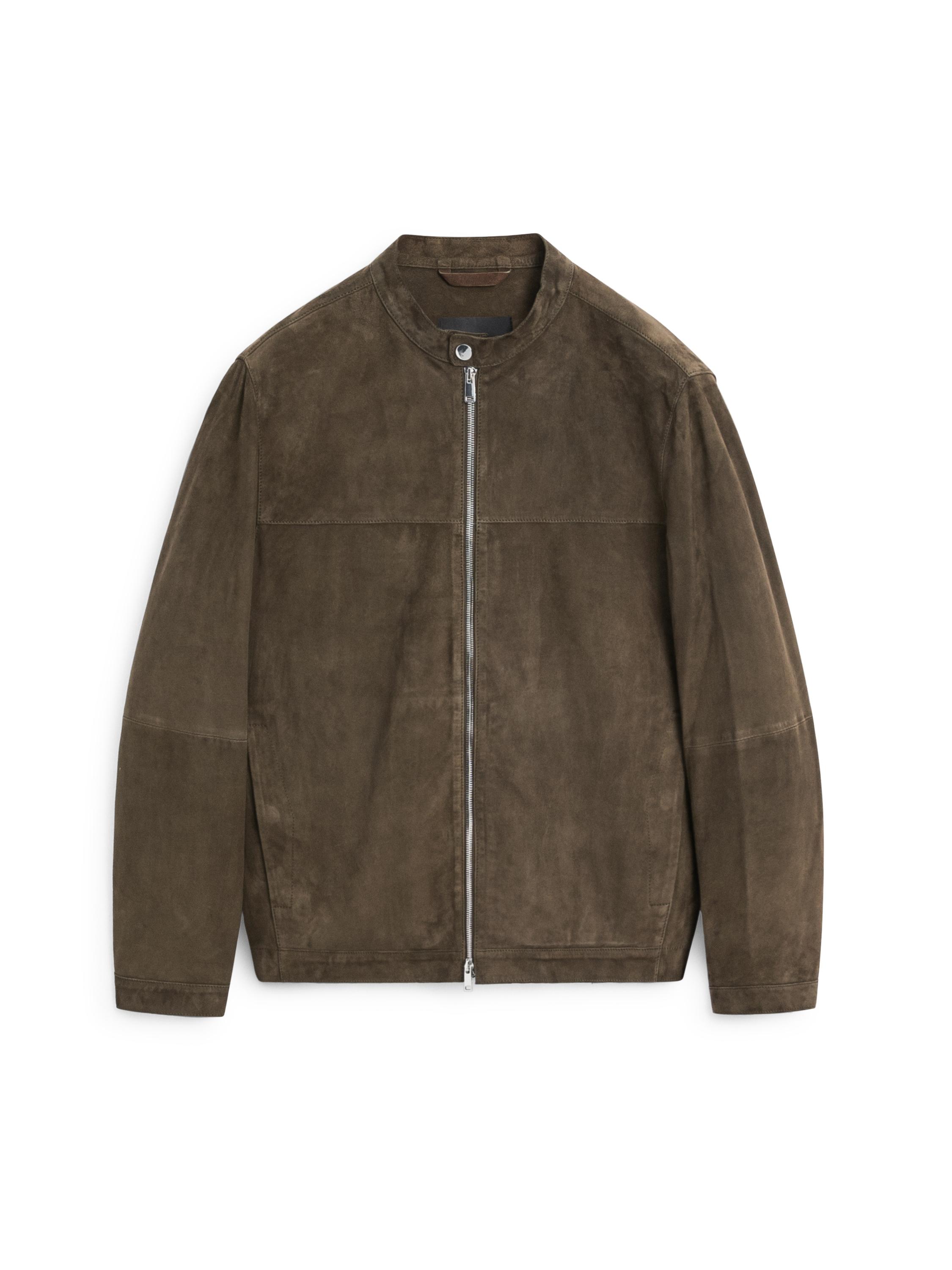 Suede leather jacket — KHAKI