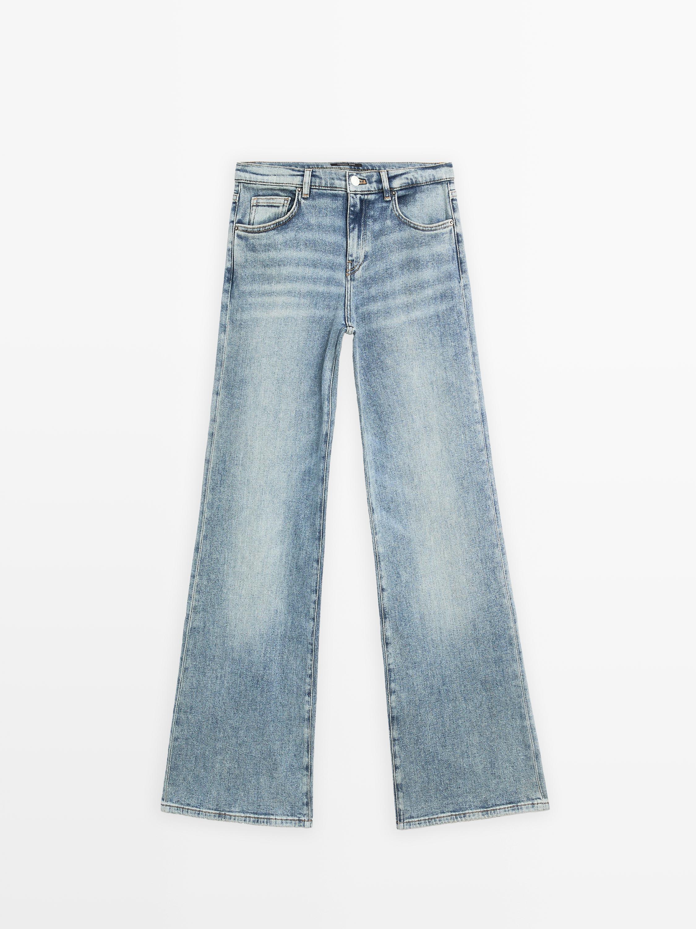 Jeans-Schlaghose im Vintage-Stil mit niedrigem Bund