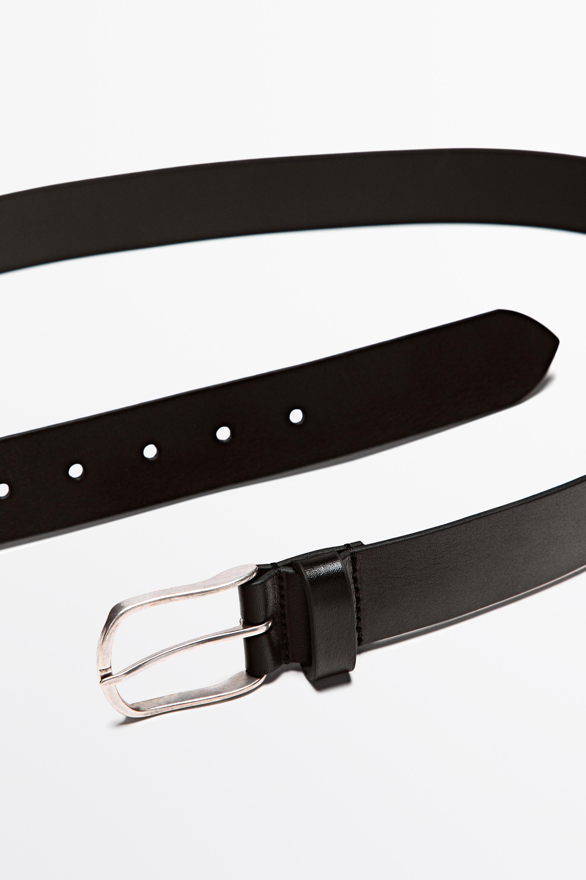 Nappa leather belt — BLACK