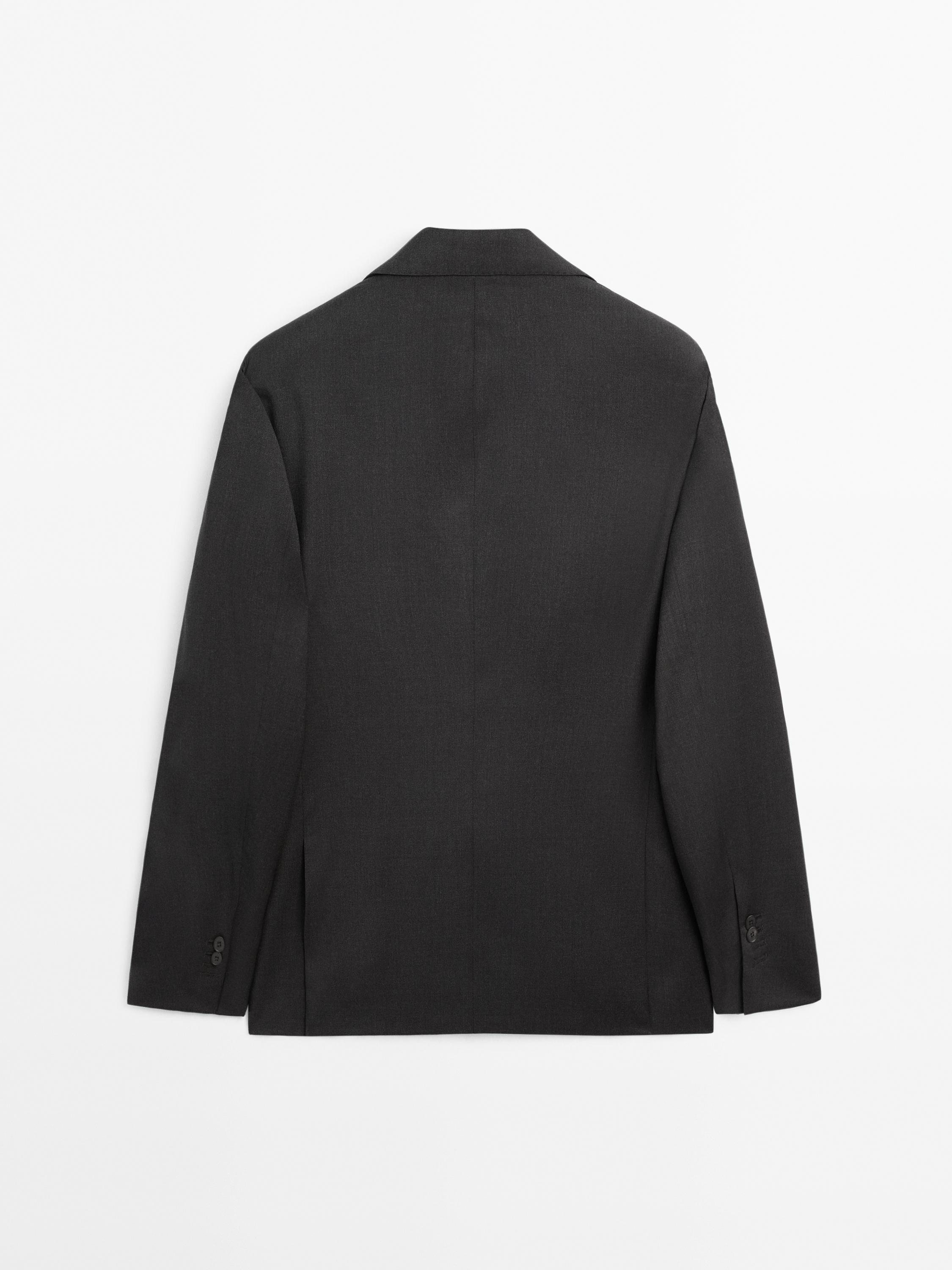 100% cool wool suit blazer — CHARCOAL