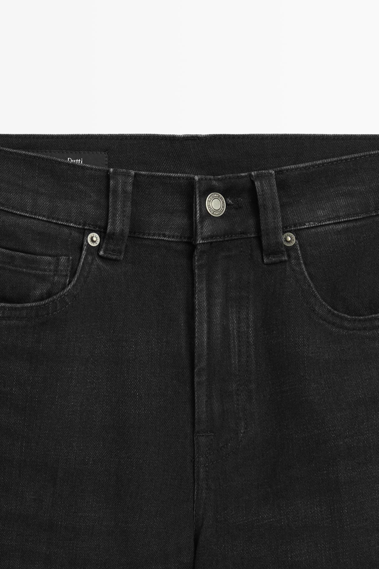High-waist skinny flare jeans — BLACK