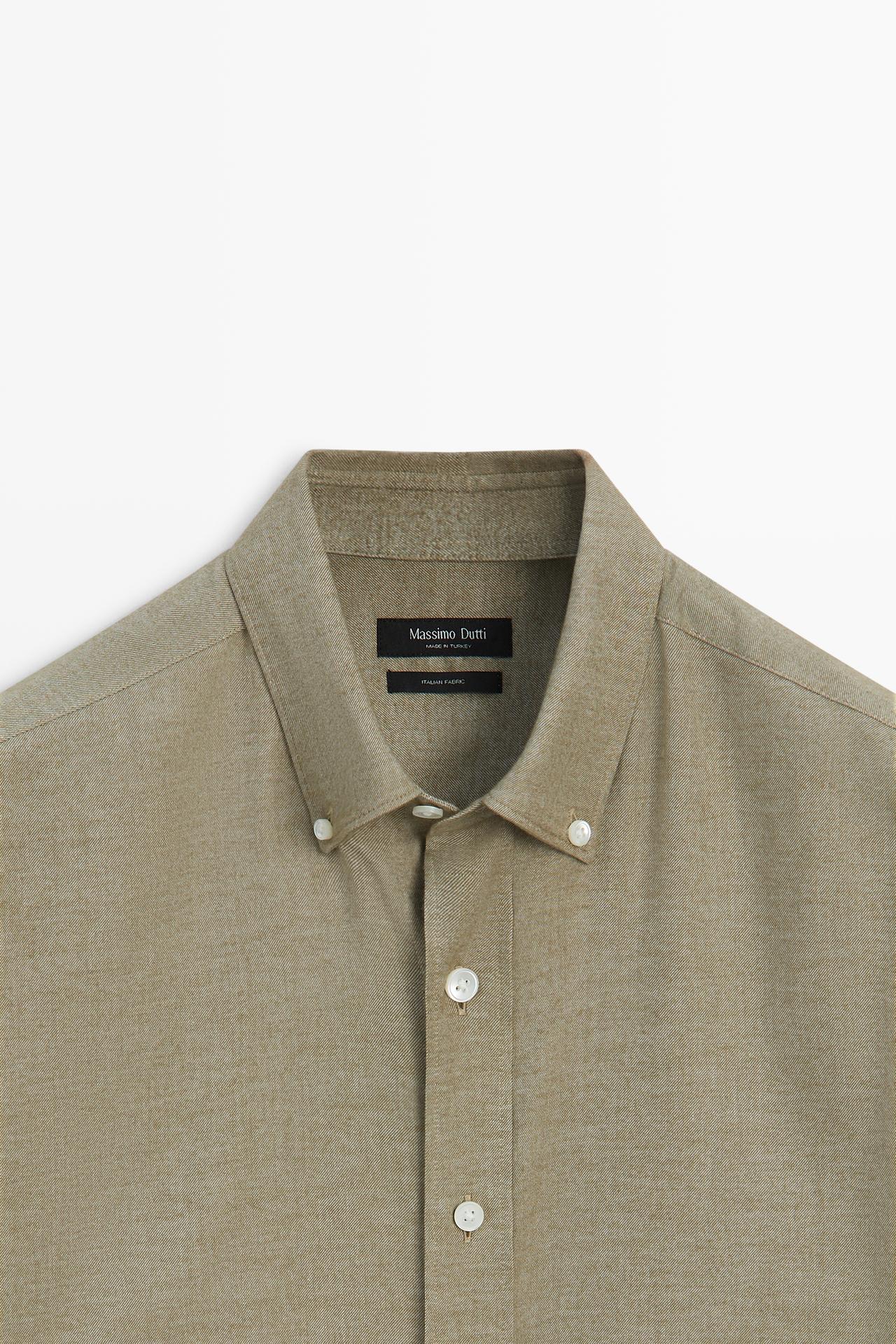Regular fit 100% cotton shirt — MUSTARD YELLOW