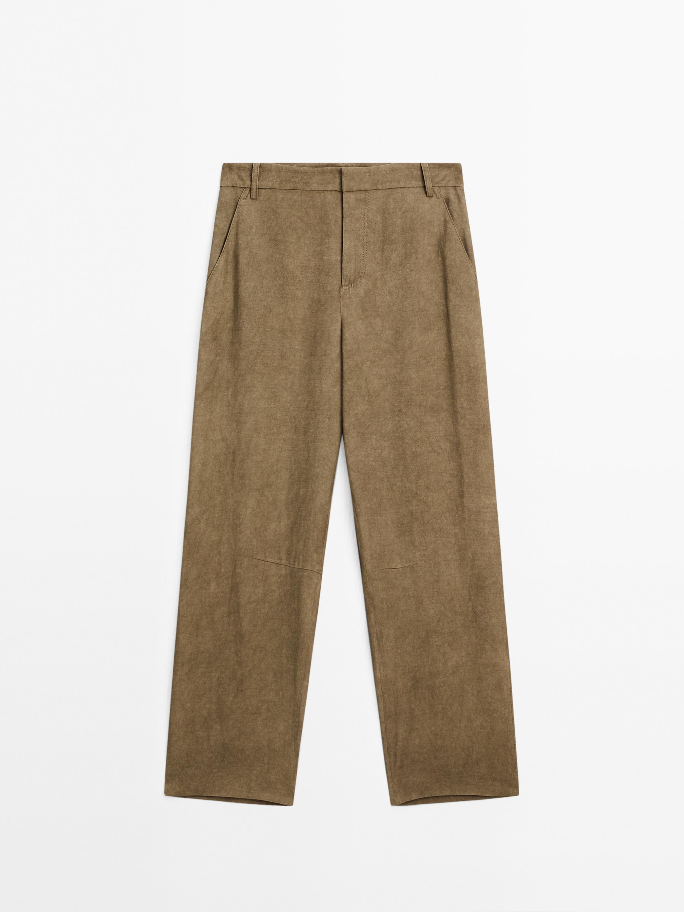 Pantalon barrel taille haute fluide