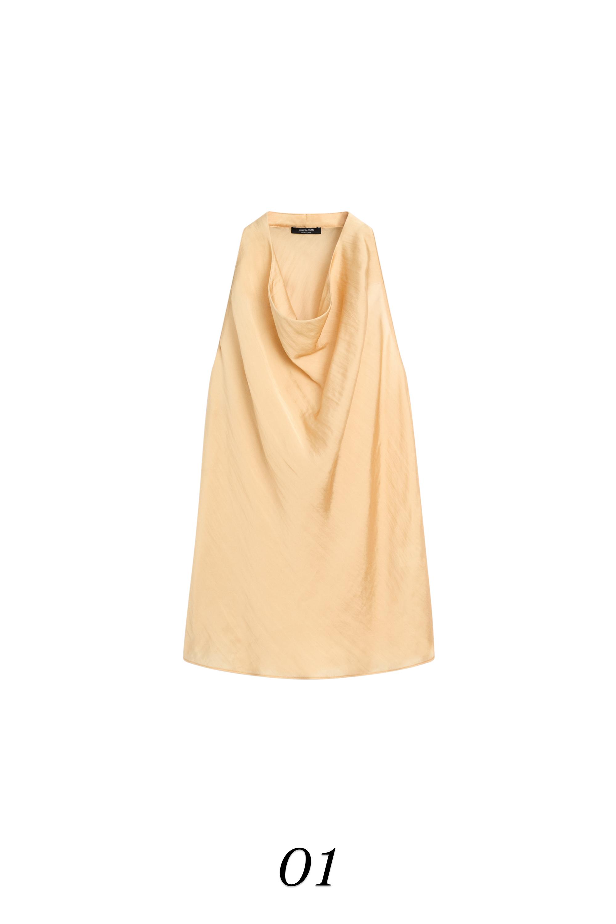 Flowing top with cowl neckline — Vanilla