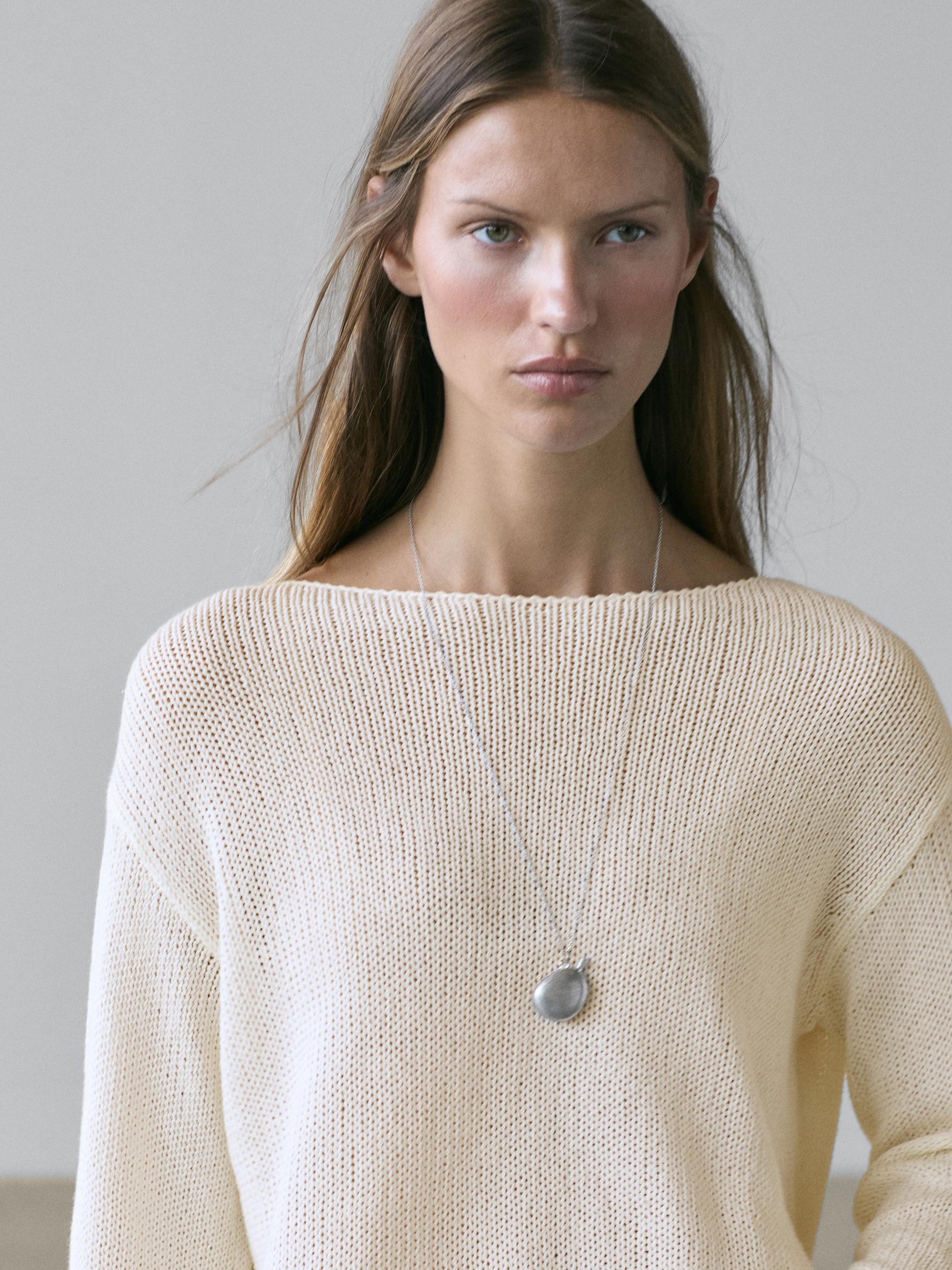 Maglia Traforata In Misto Cotone - Ecru - M - Massimo Dutti - Femminile