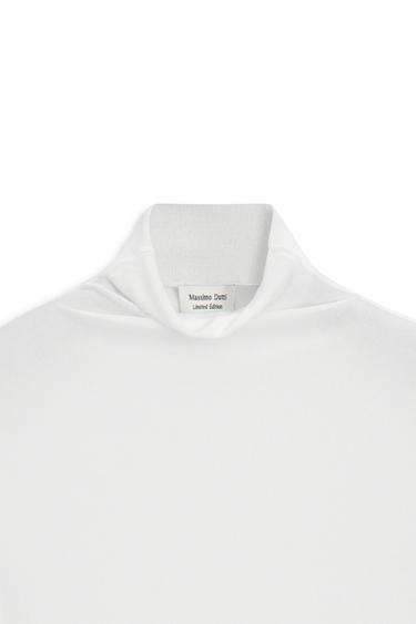 100% silk funnel neck T-shirt - LIMITED EDITION — WHITE 9
