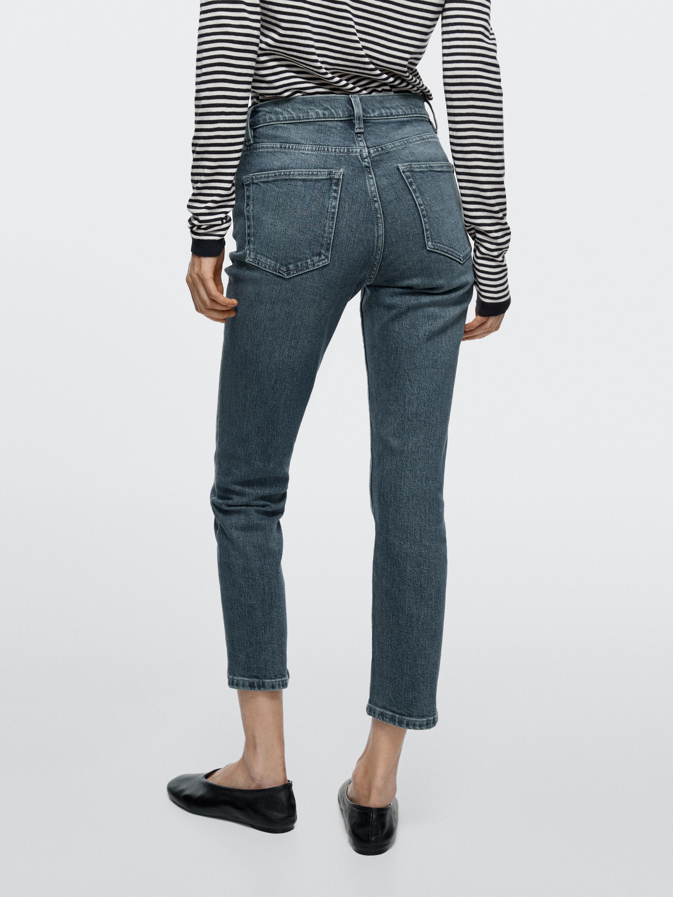 Mid-rise cropped slim fit jeans — Dark blue