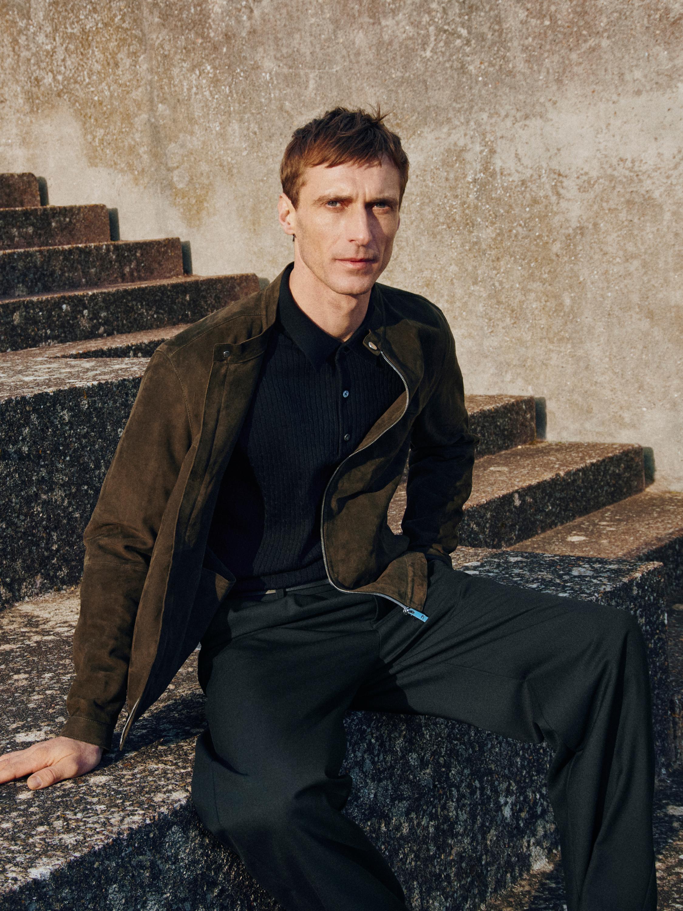 Suede leather jacket — KHAKI