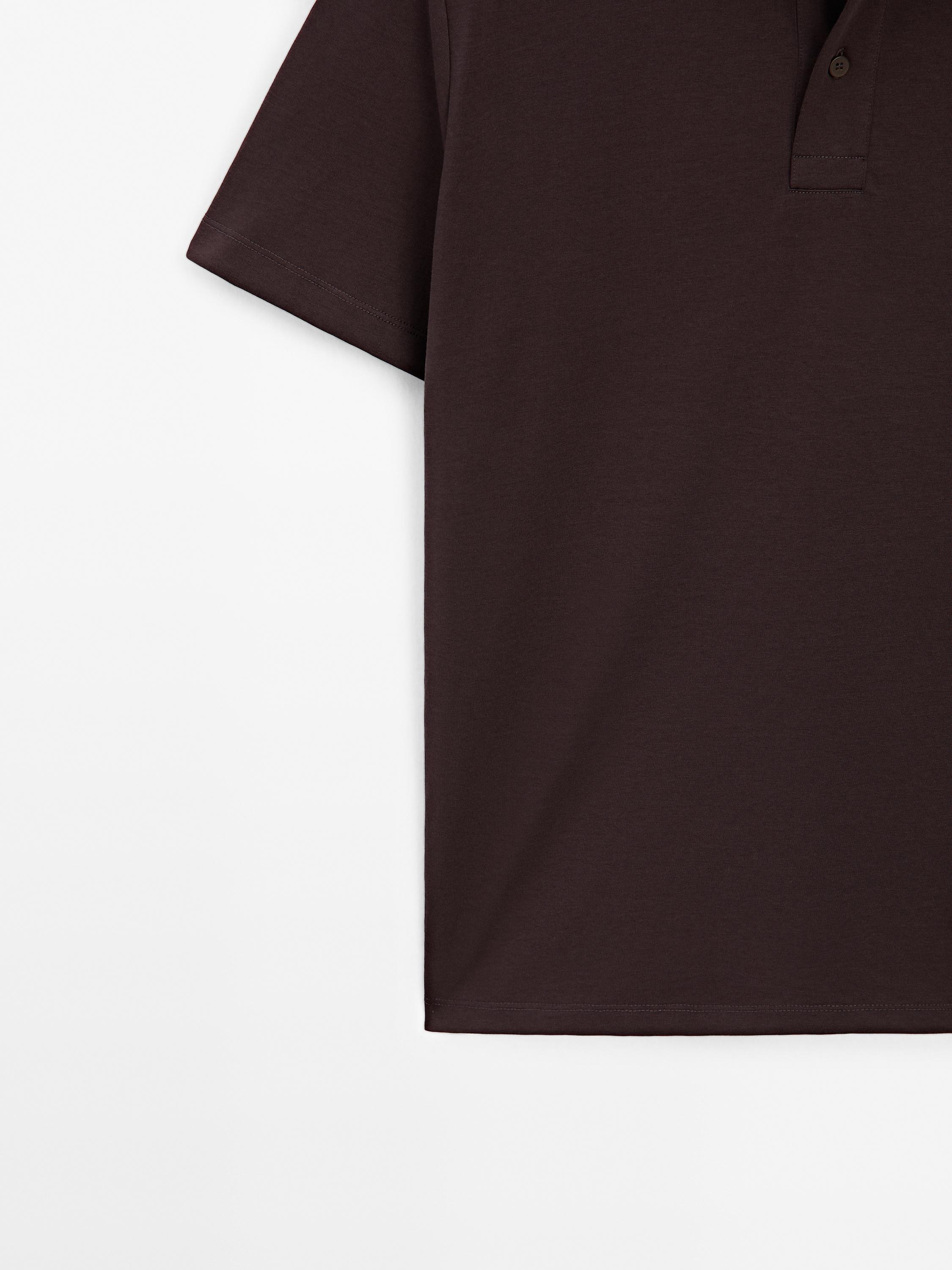 Cotton blend short sleeve polo shirt