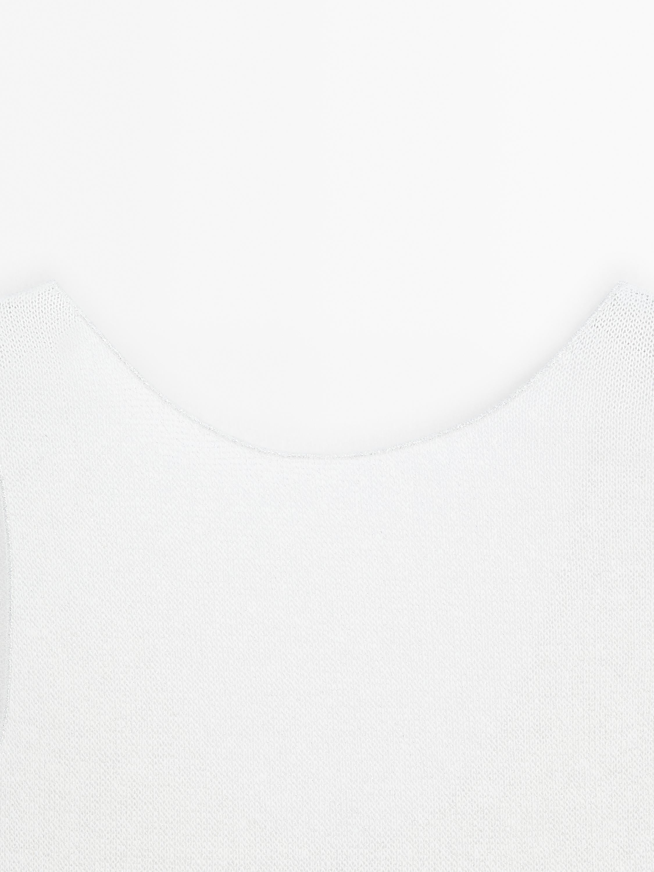 Sleeveless metallic-effect knit T-shirt
