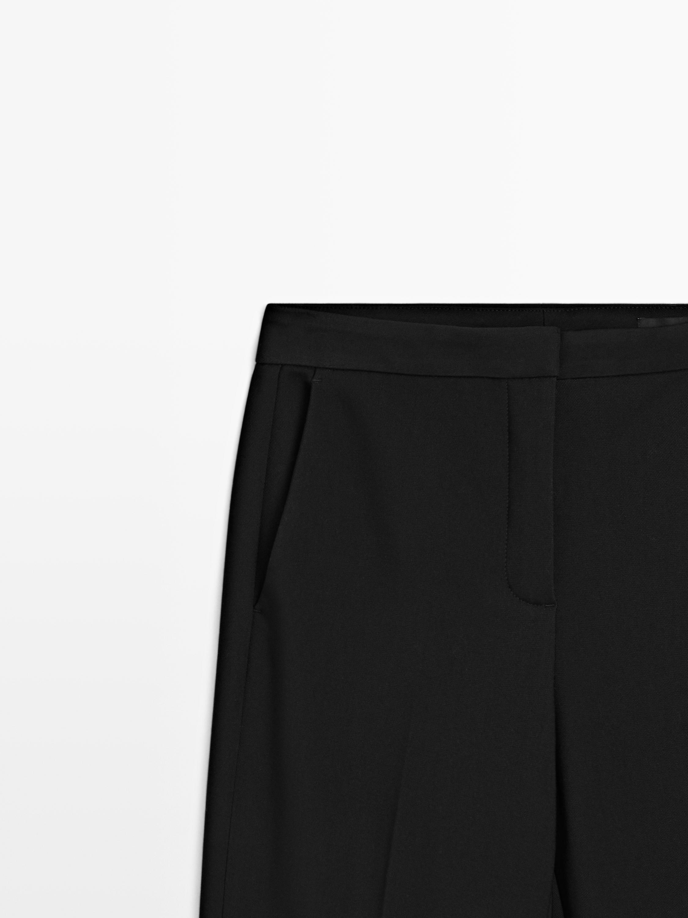 Crepe cigarette fit trousers