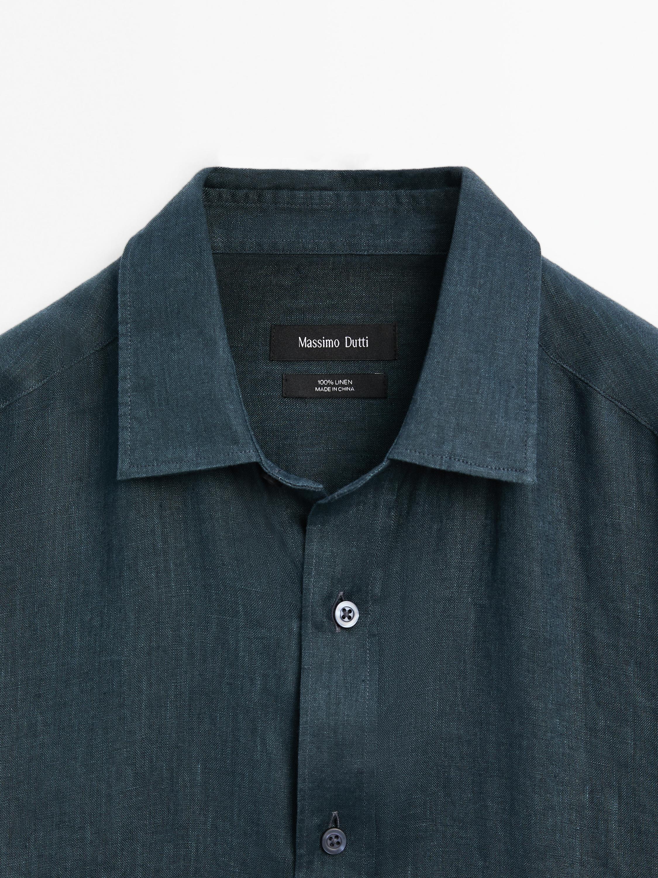 100% linen slim fit shirt