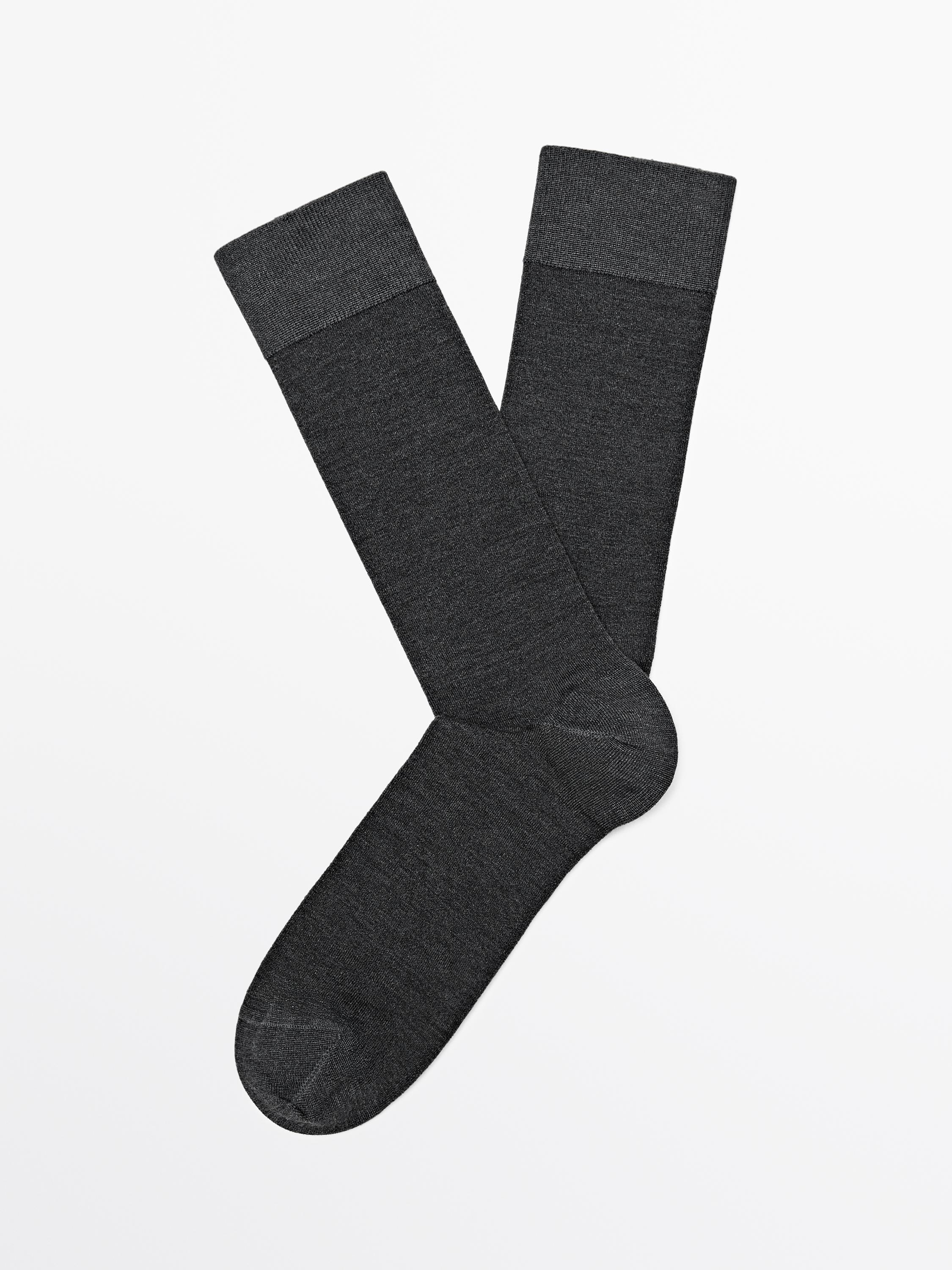 Plain silk blend knit socks