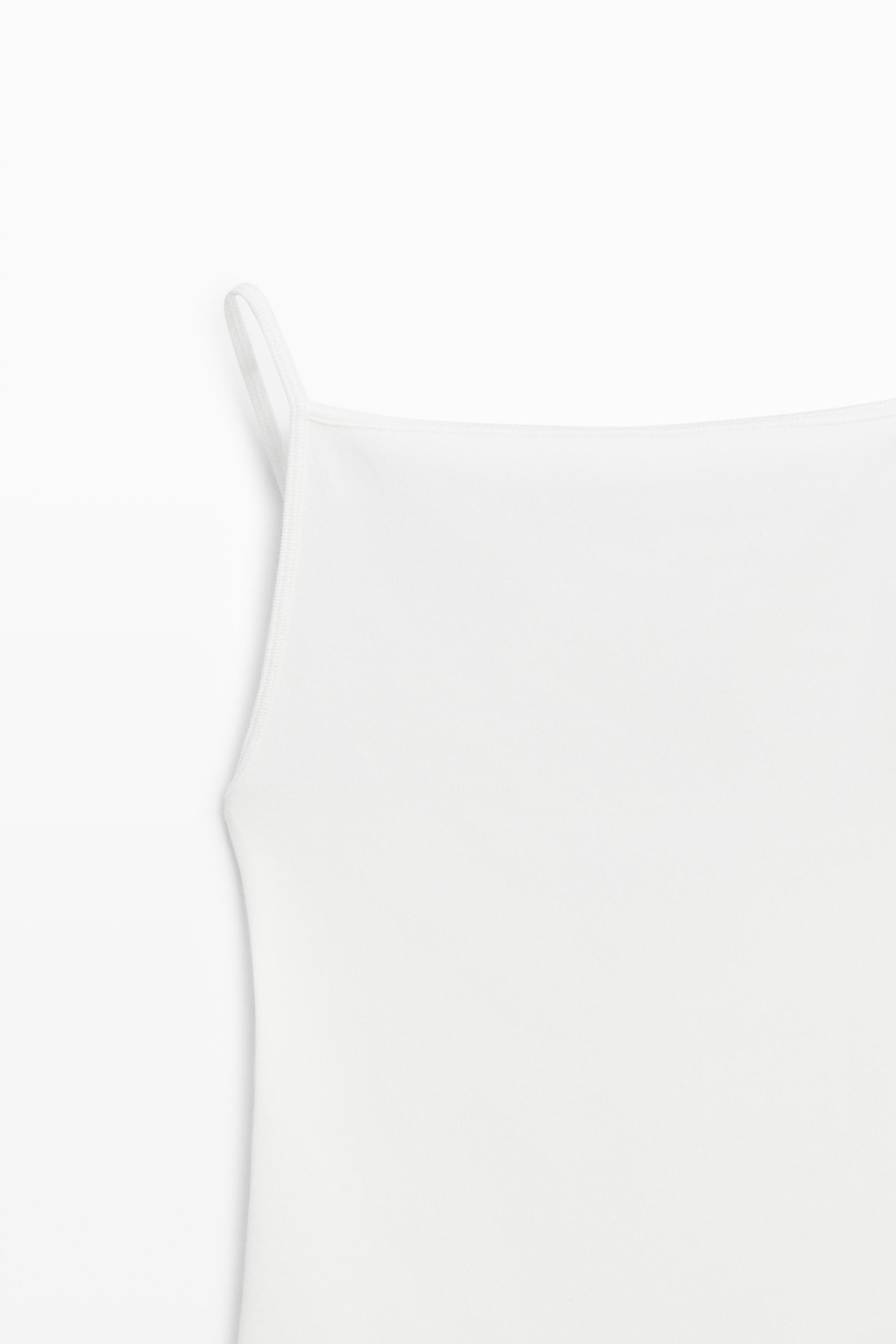 Cotton blend camisole top — WHITE