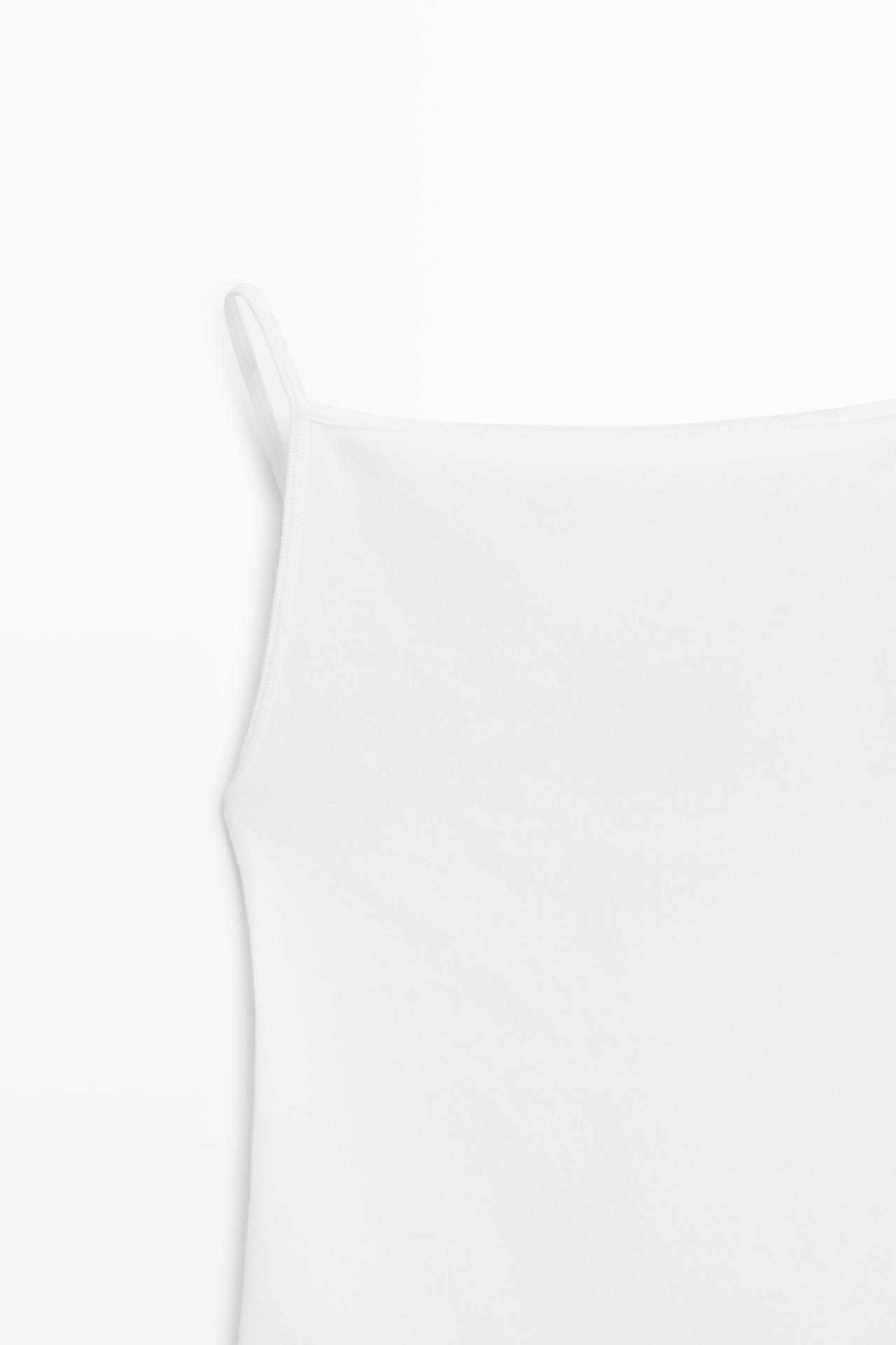 Cotton blend camisole top — WHITE