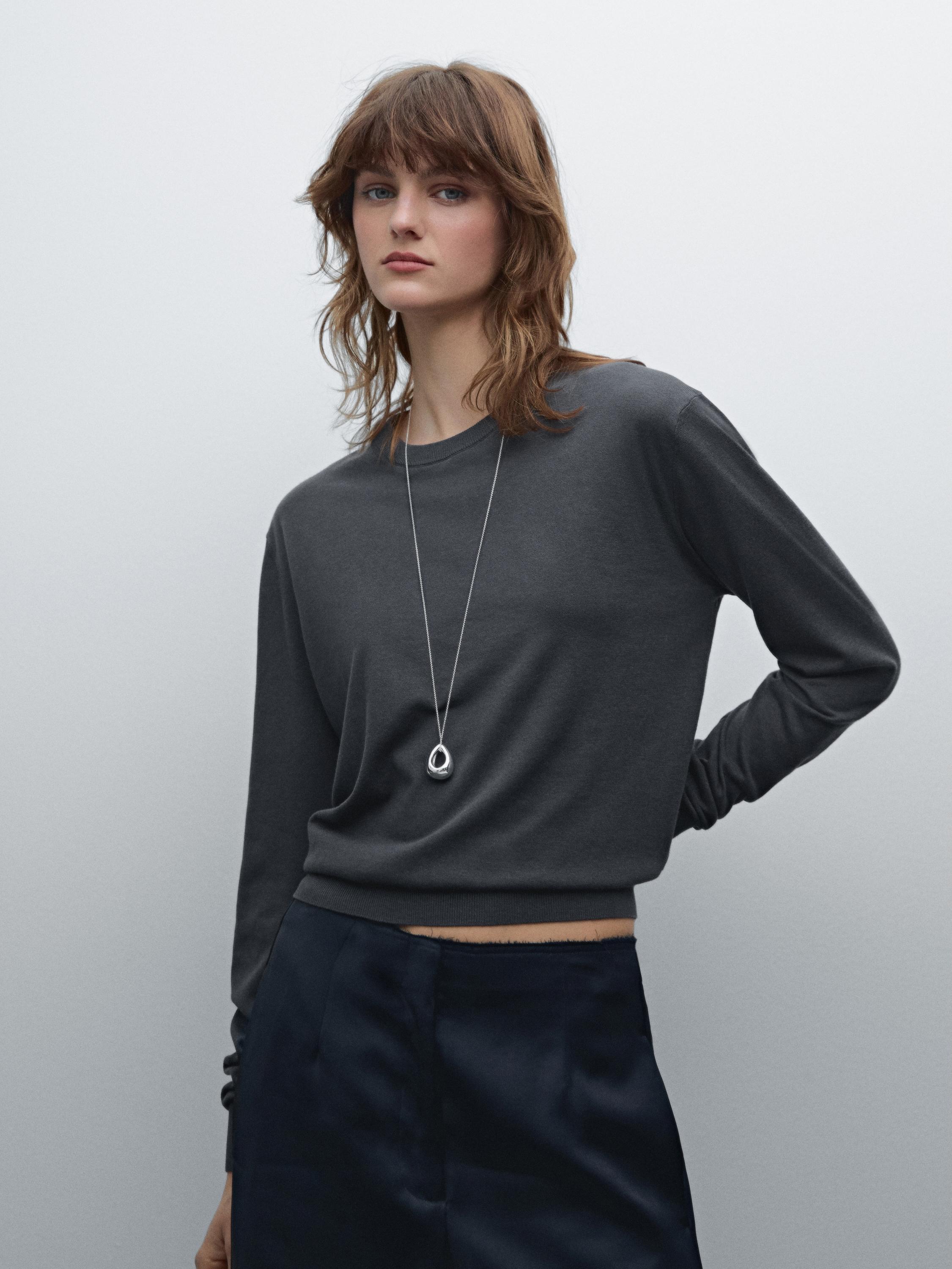 Pull en maille de coton mélangé