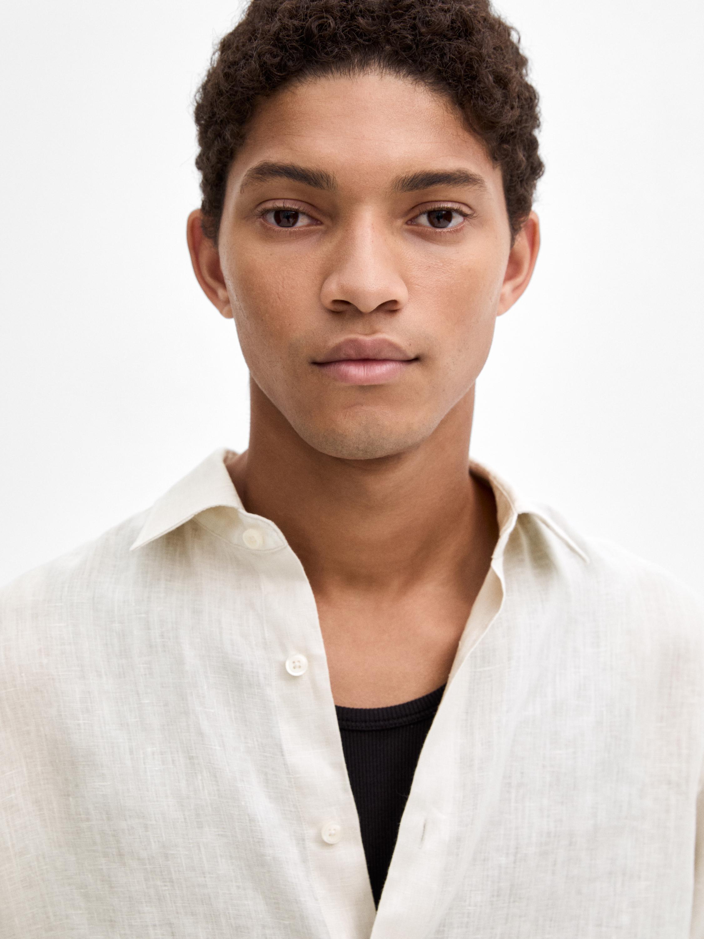 100% linen slim fit shirt