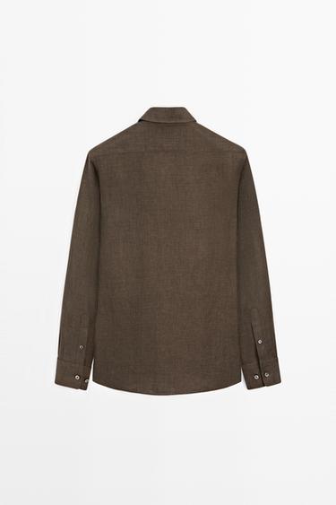 100% linen shirt — BROWN 6