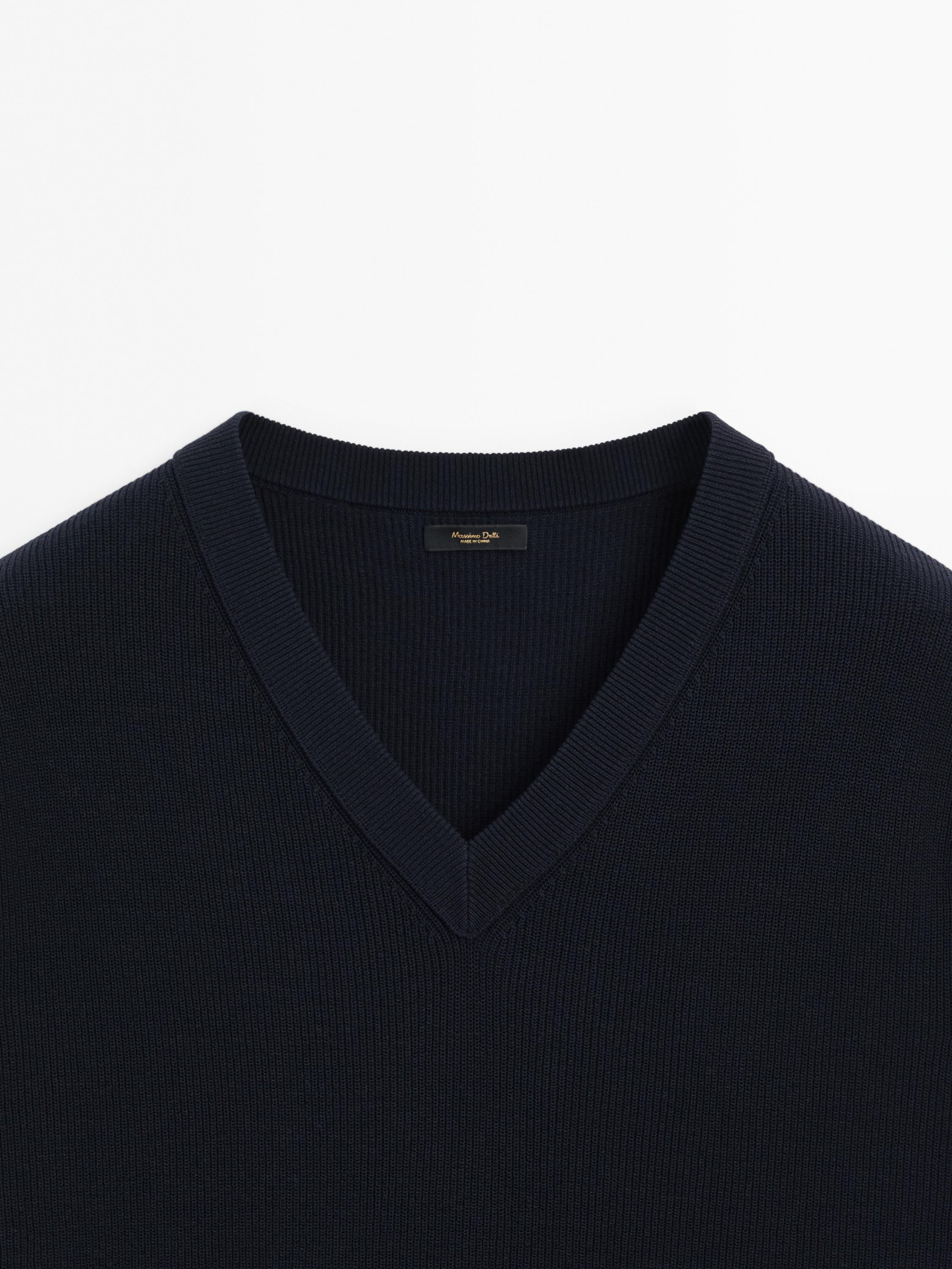 Veste sans manches à col en V en coton mélangé