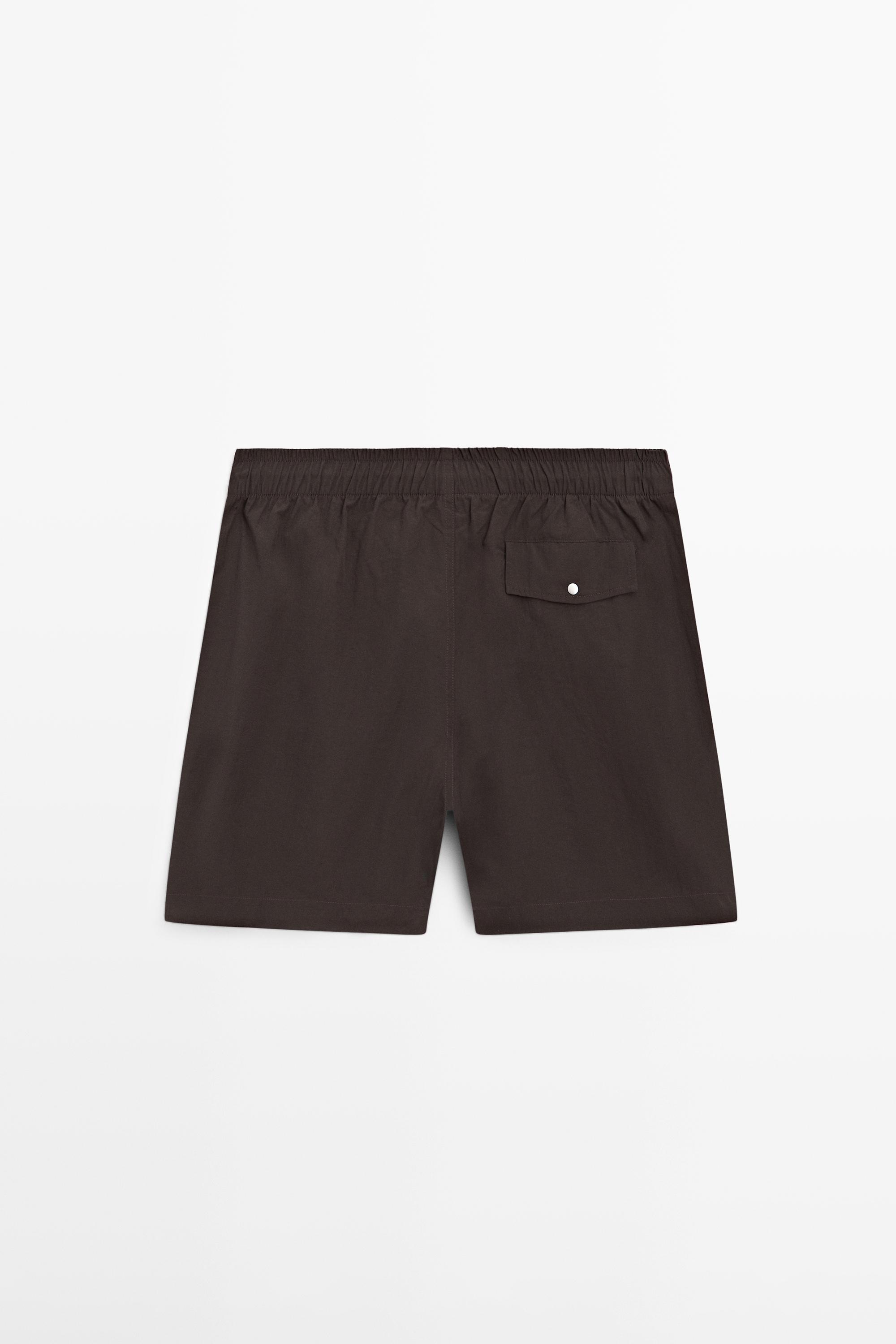 Plain swim trunks — BROWN