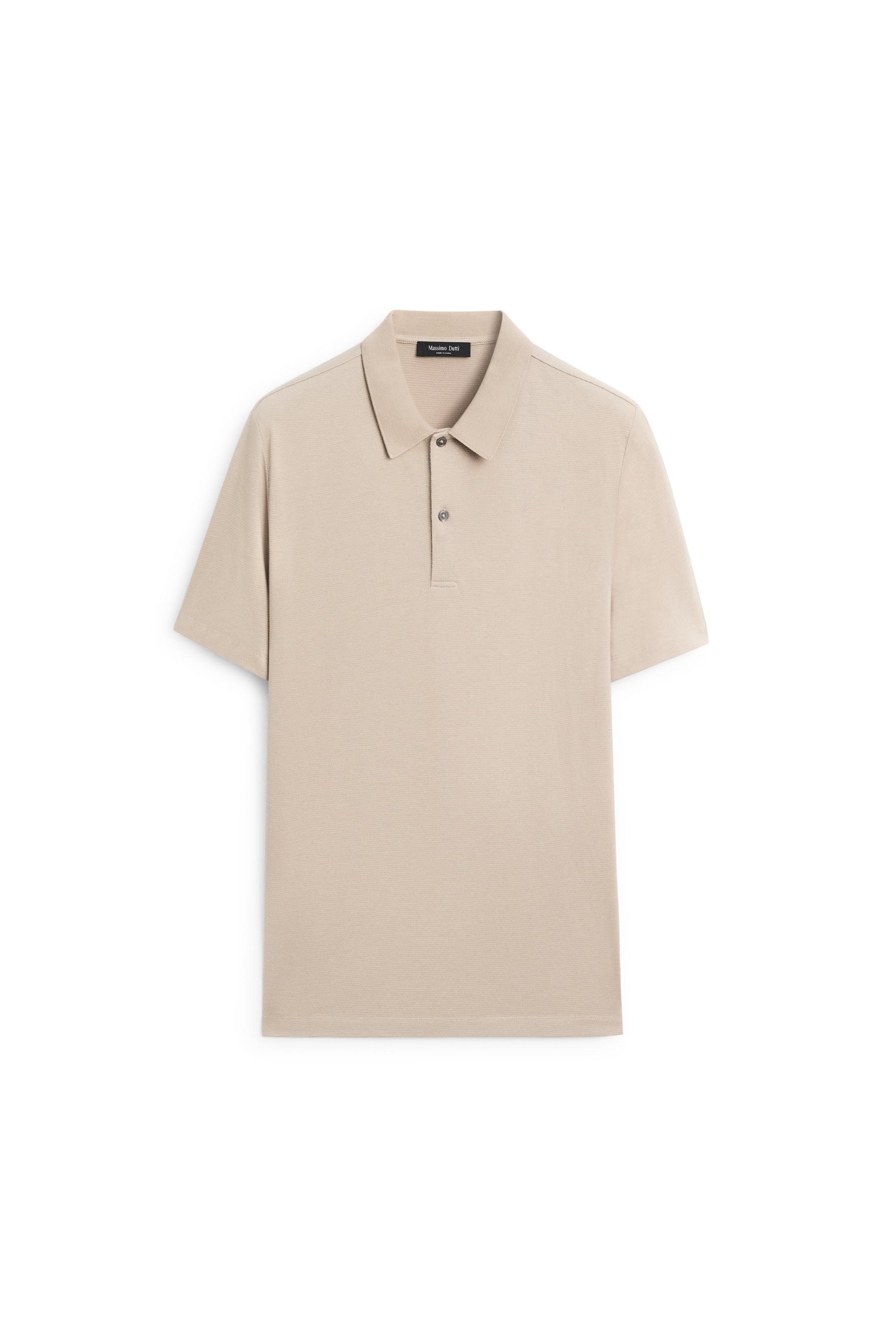 100% cotton structured polo shirt — STONE