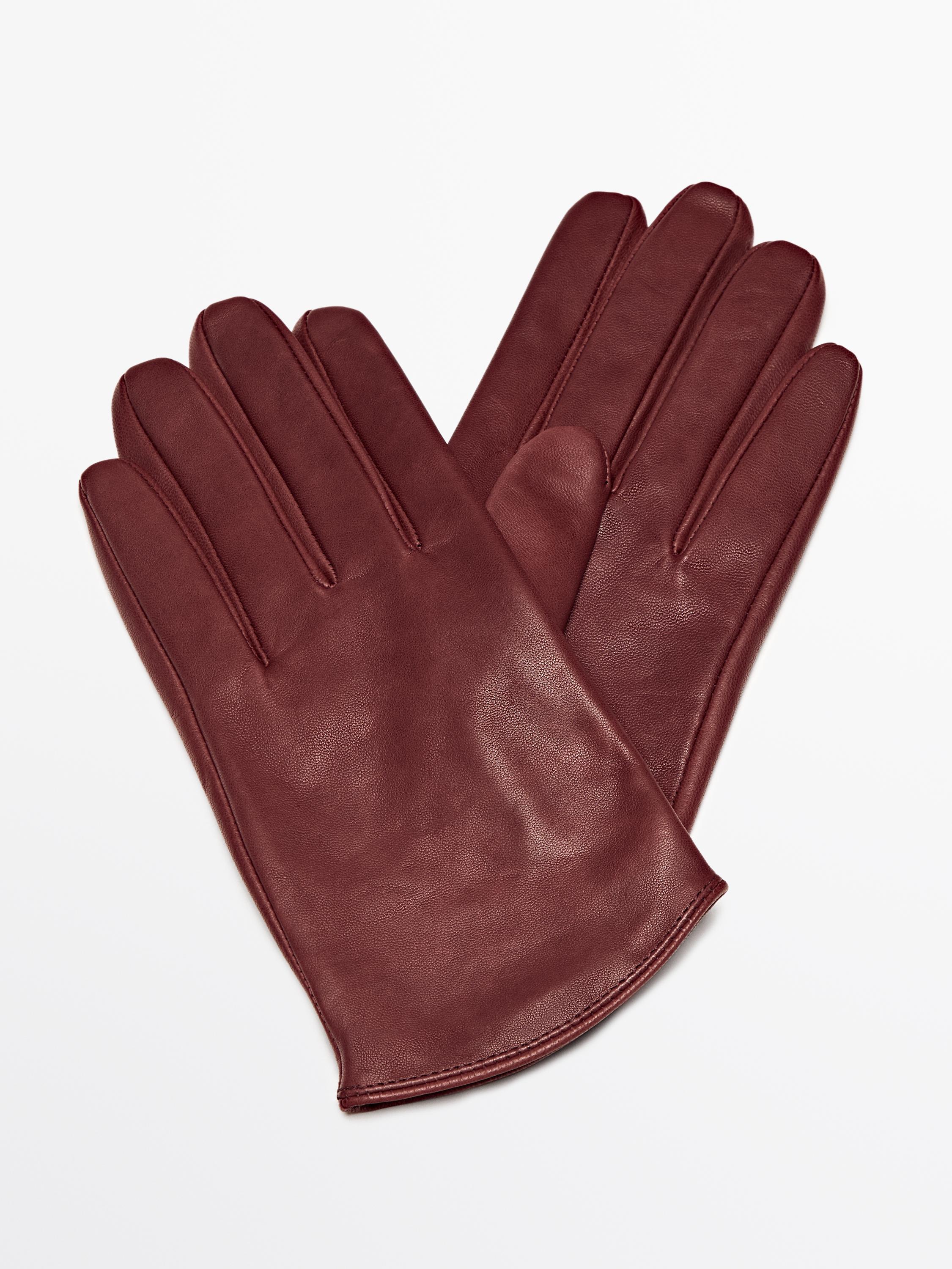 Short leather gloves