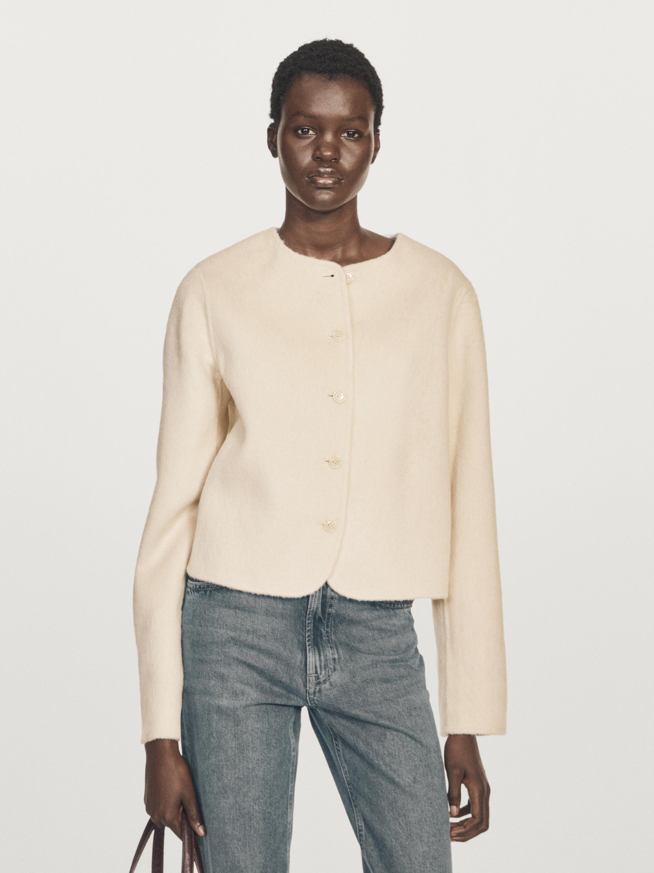 Short wool blend jacket