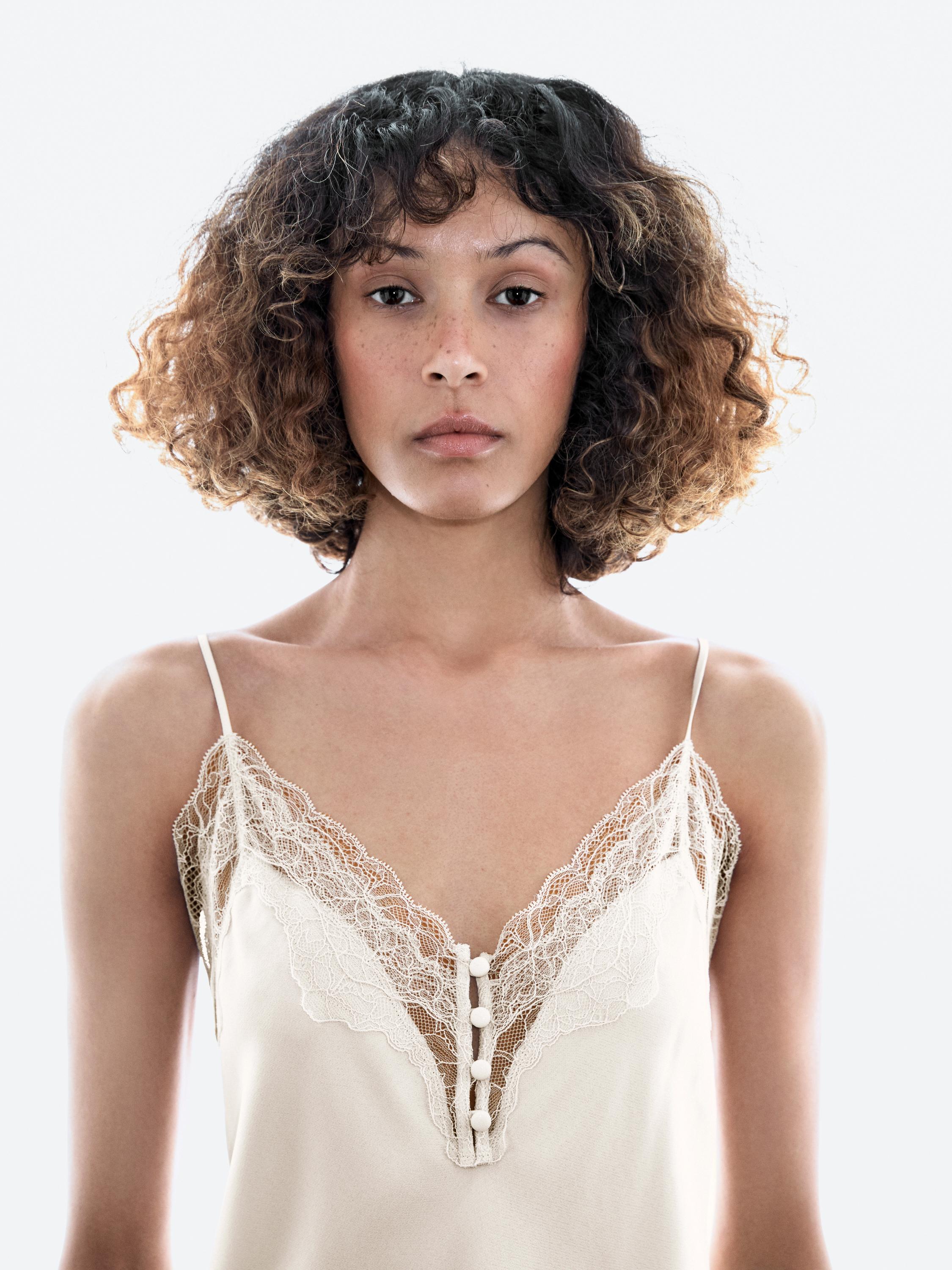 Camisole top with buttons · Ice · Shirts | Massimo Dutti