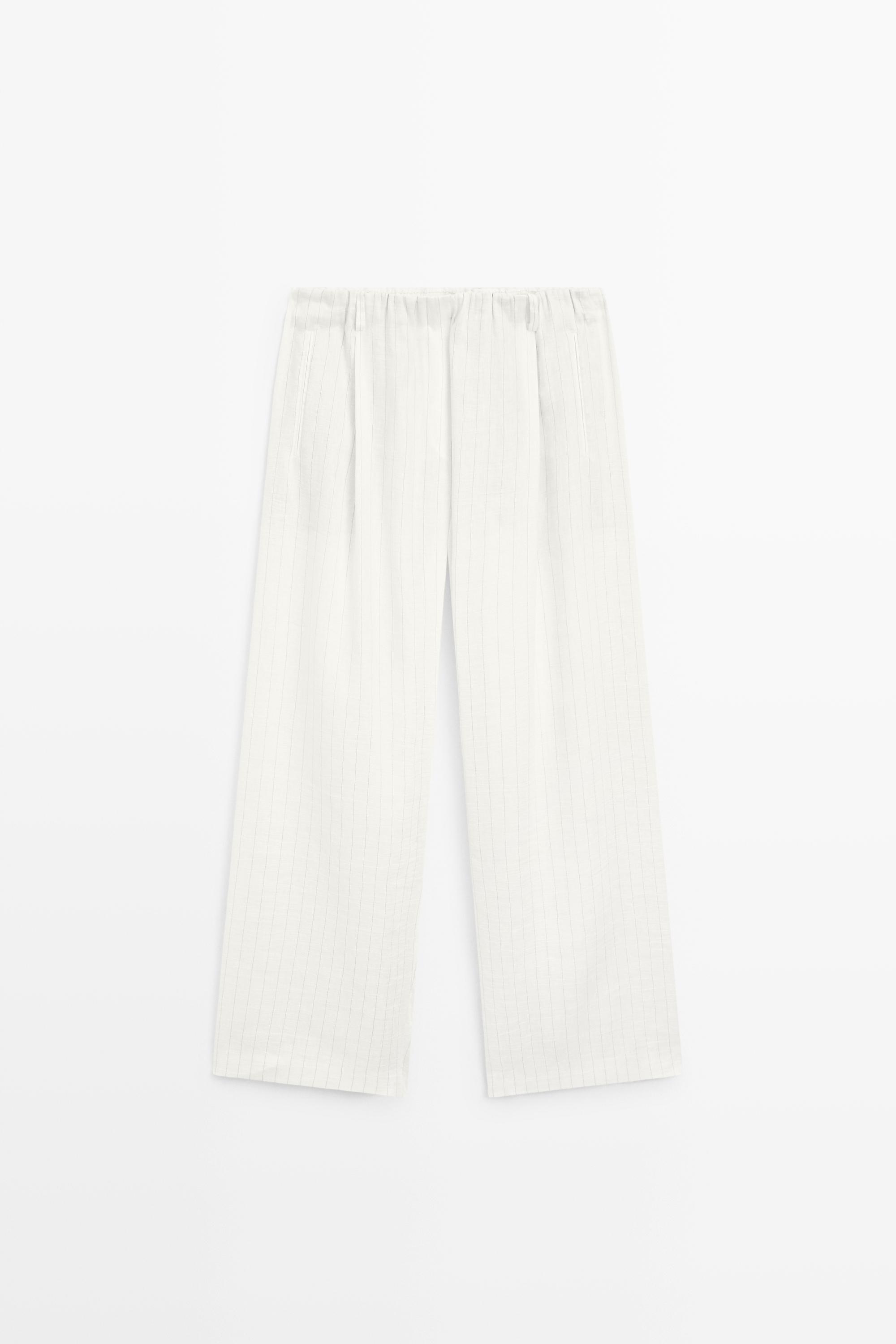Striped pleated flowing pants - STUDIO
