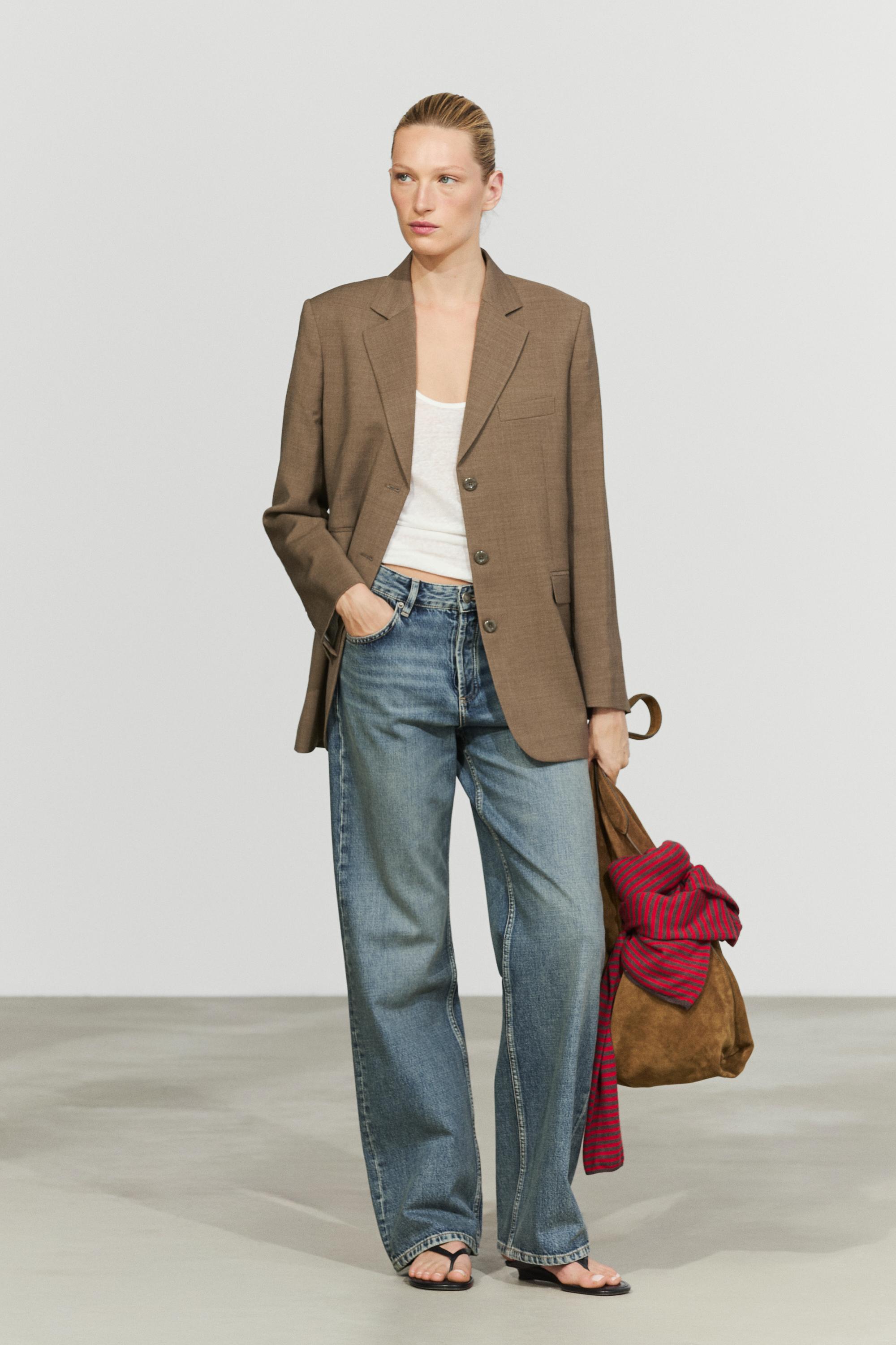 Melange 100% wool suit blazer — CAMEL