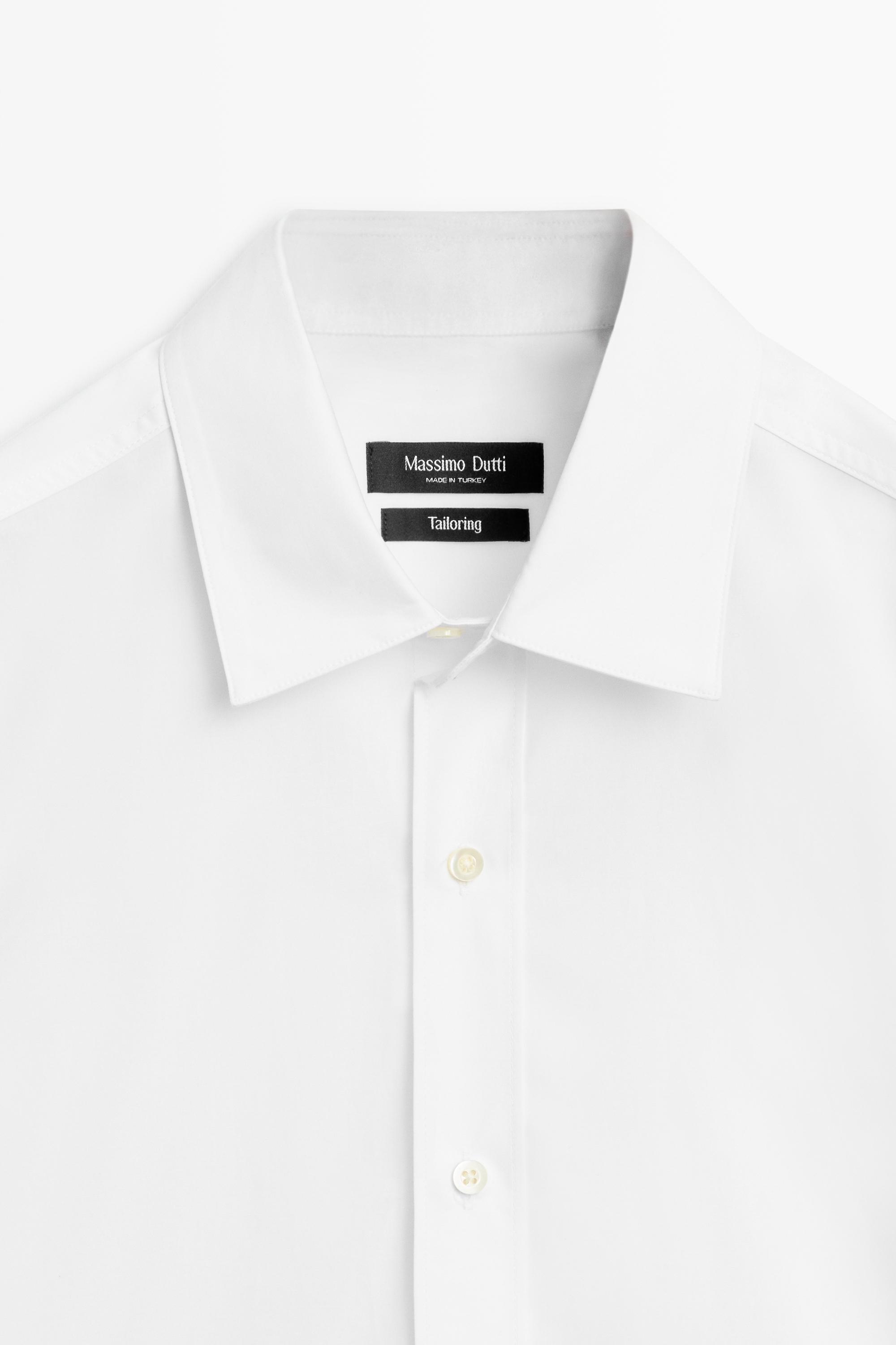 100% cotton relaxed fit shirt — WHITE