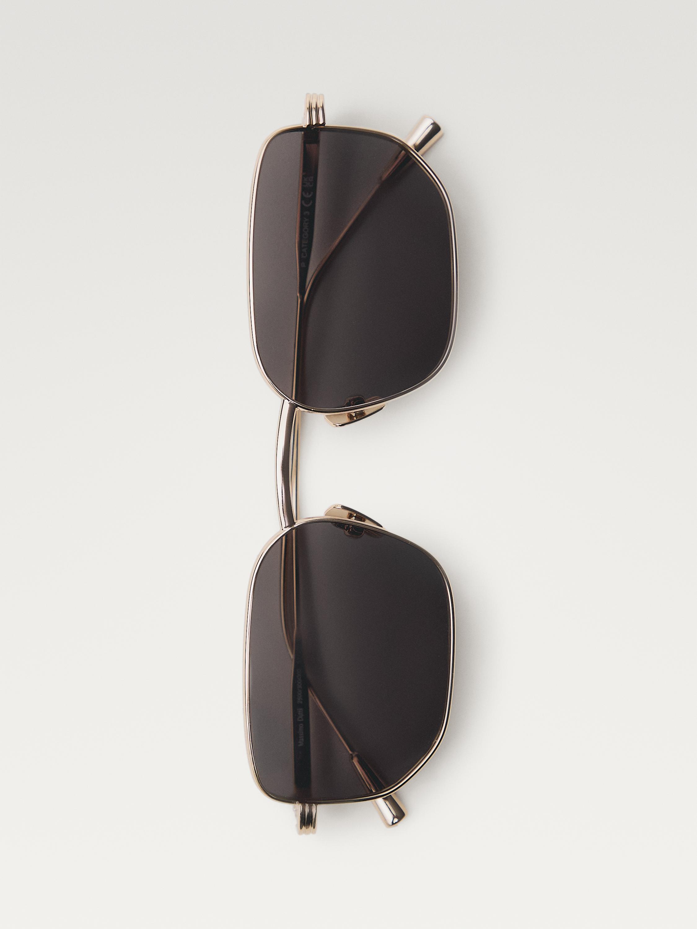 Квадратные металлические солнцезащитные очки