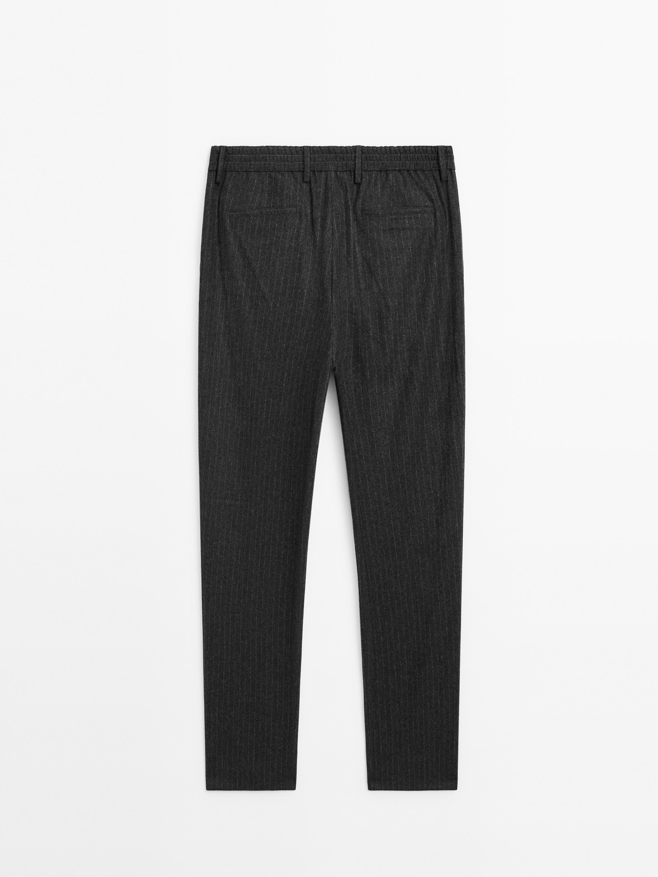Pantalón rayas regular fit franela