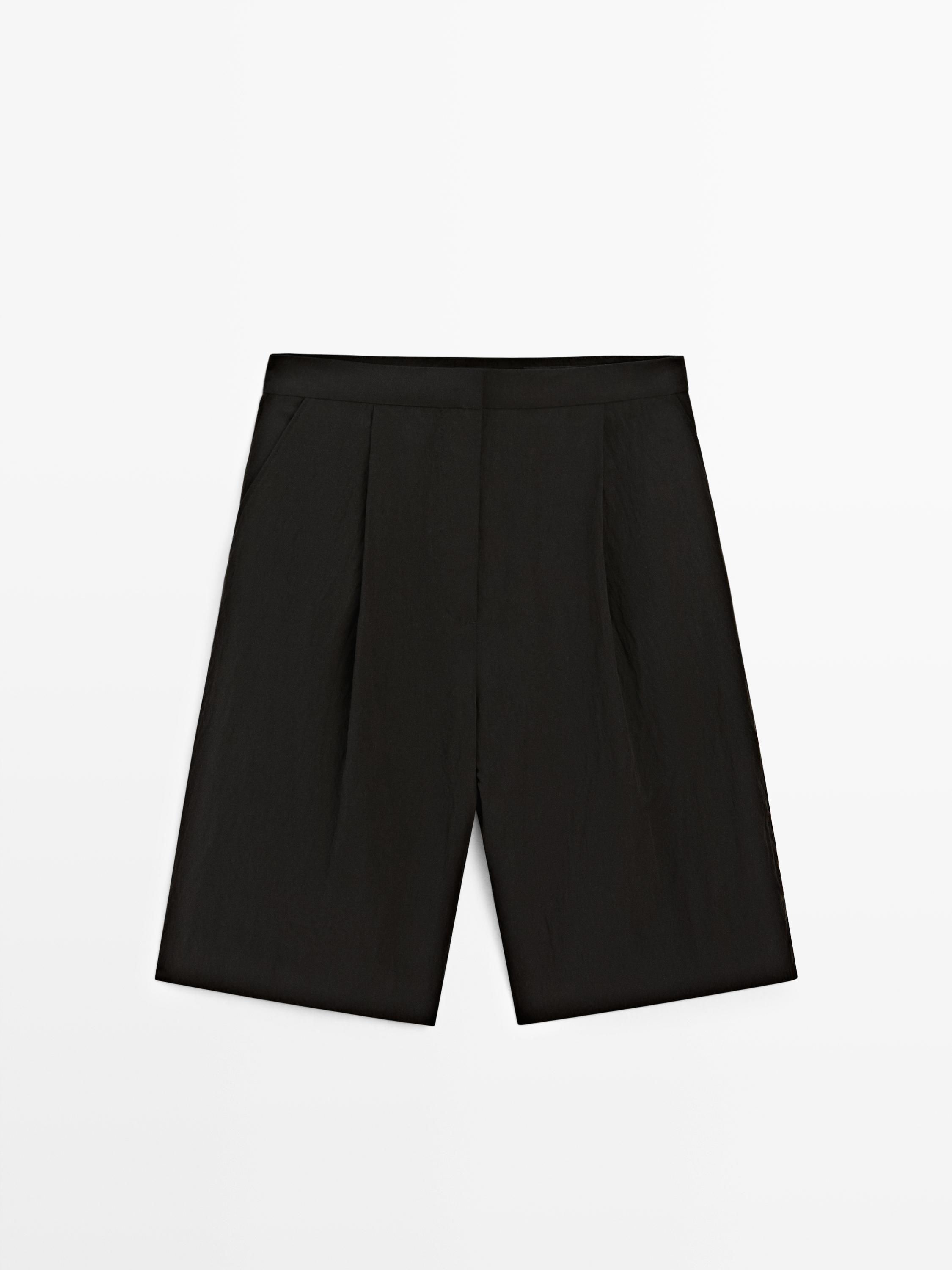 Teknik kumaş bermuda şort